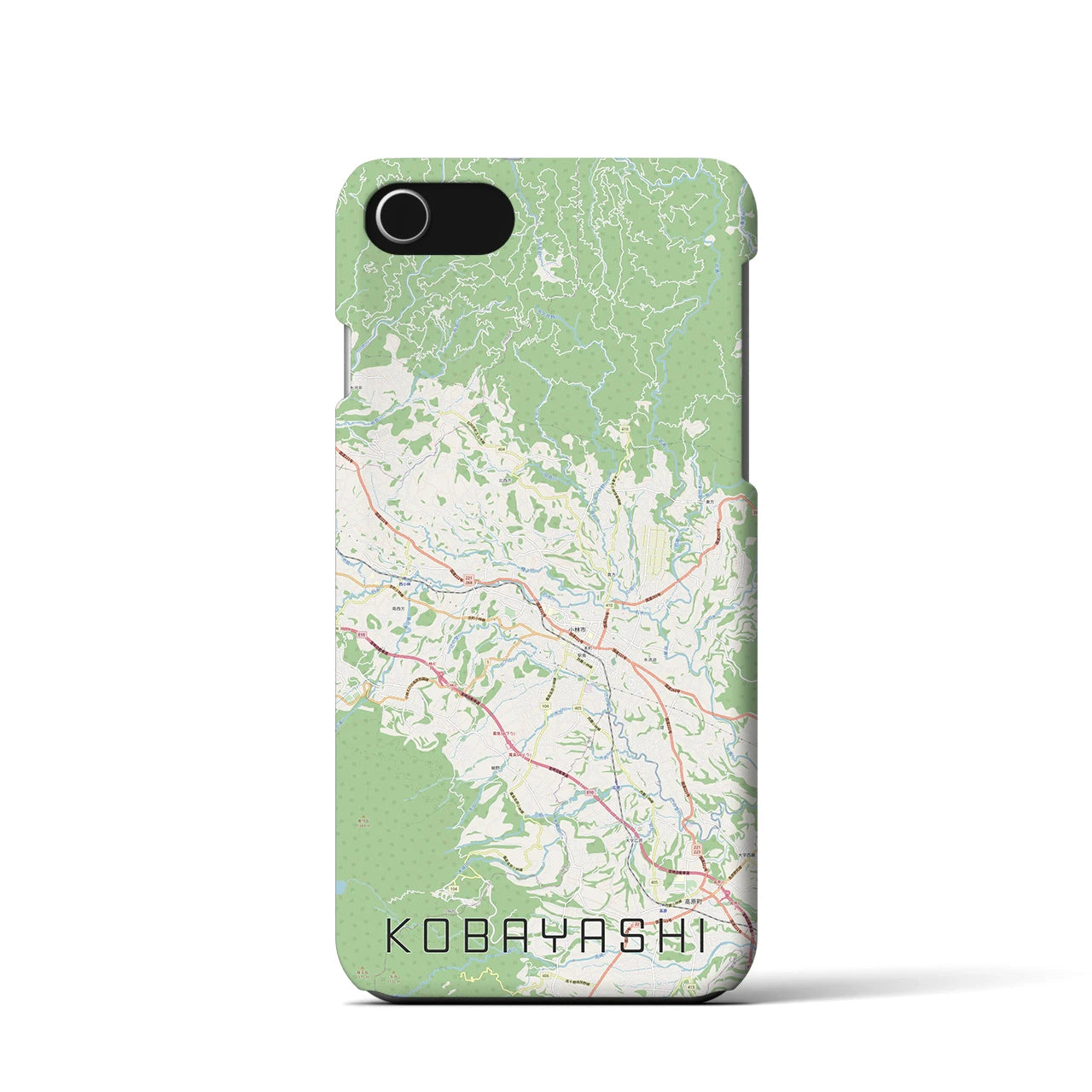 【小林(宮崎県)】地図柄iPhoneケース(バックカバータイプ)