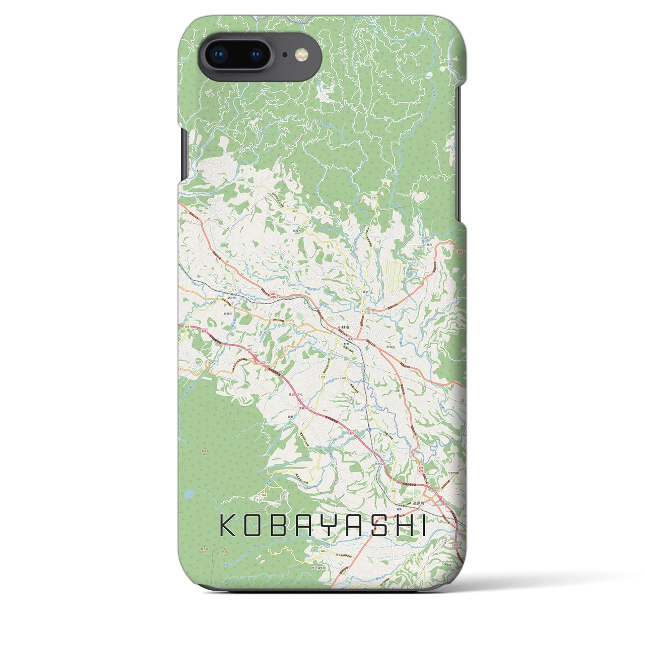 【小林(宮崎県)】地図柄iPhoneケース(バックカバータイプ)