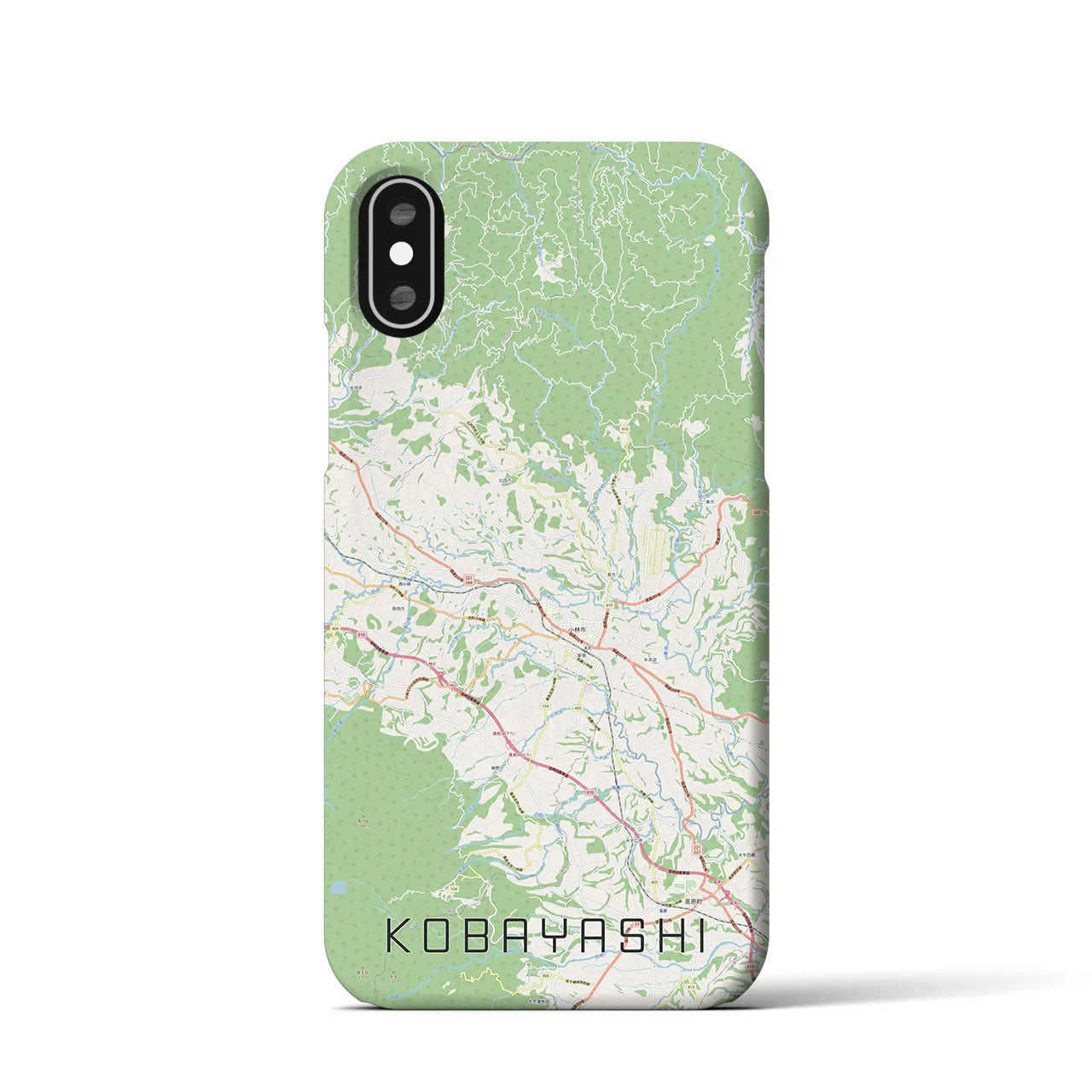【小林(宮崎県)】地図柄iPhoneケース(バックカバータイプ)