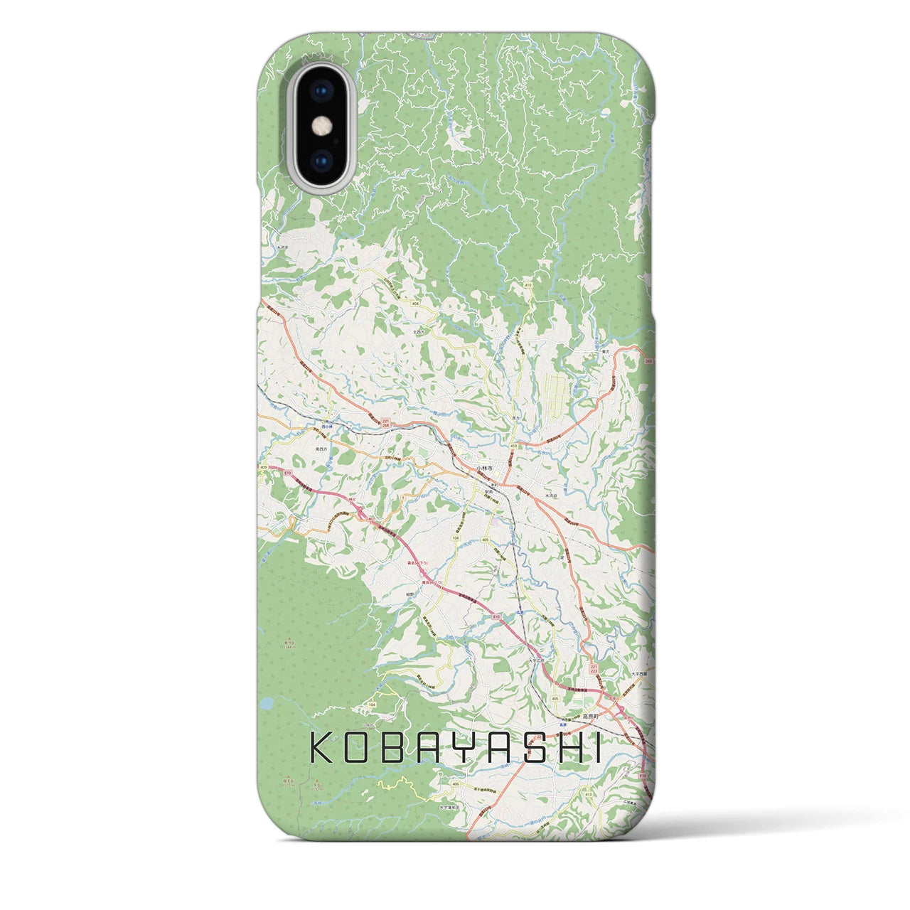 【小林(宮崎県)】地図柄iPhoneケース(バックカバータイプ)