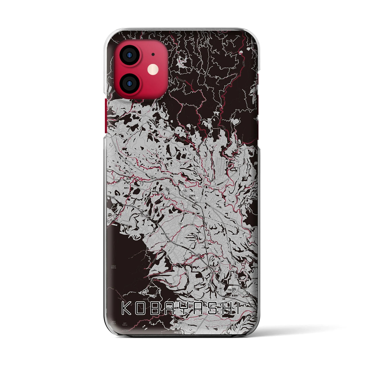 【小林(宮崎県)】地図柄iPhoneケース(クリアタイプ)