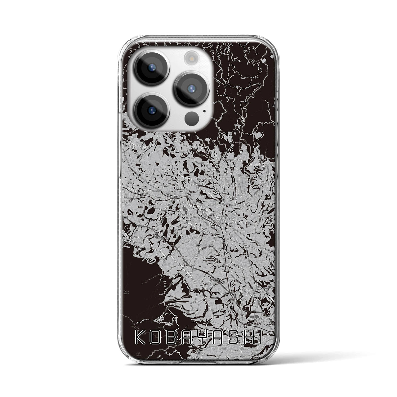 【小林(宮崎県)】地図柄iPhoneケース(クリアタイプ)