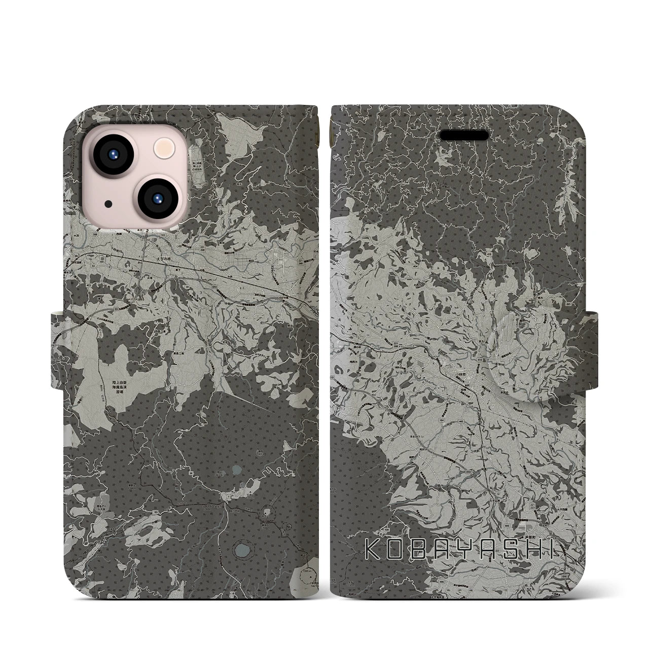 【小林(宮崎県)】地図柄iPhoneケース(手帳タイプ)