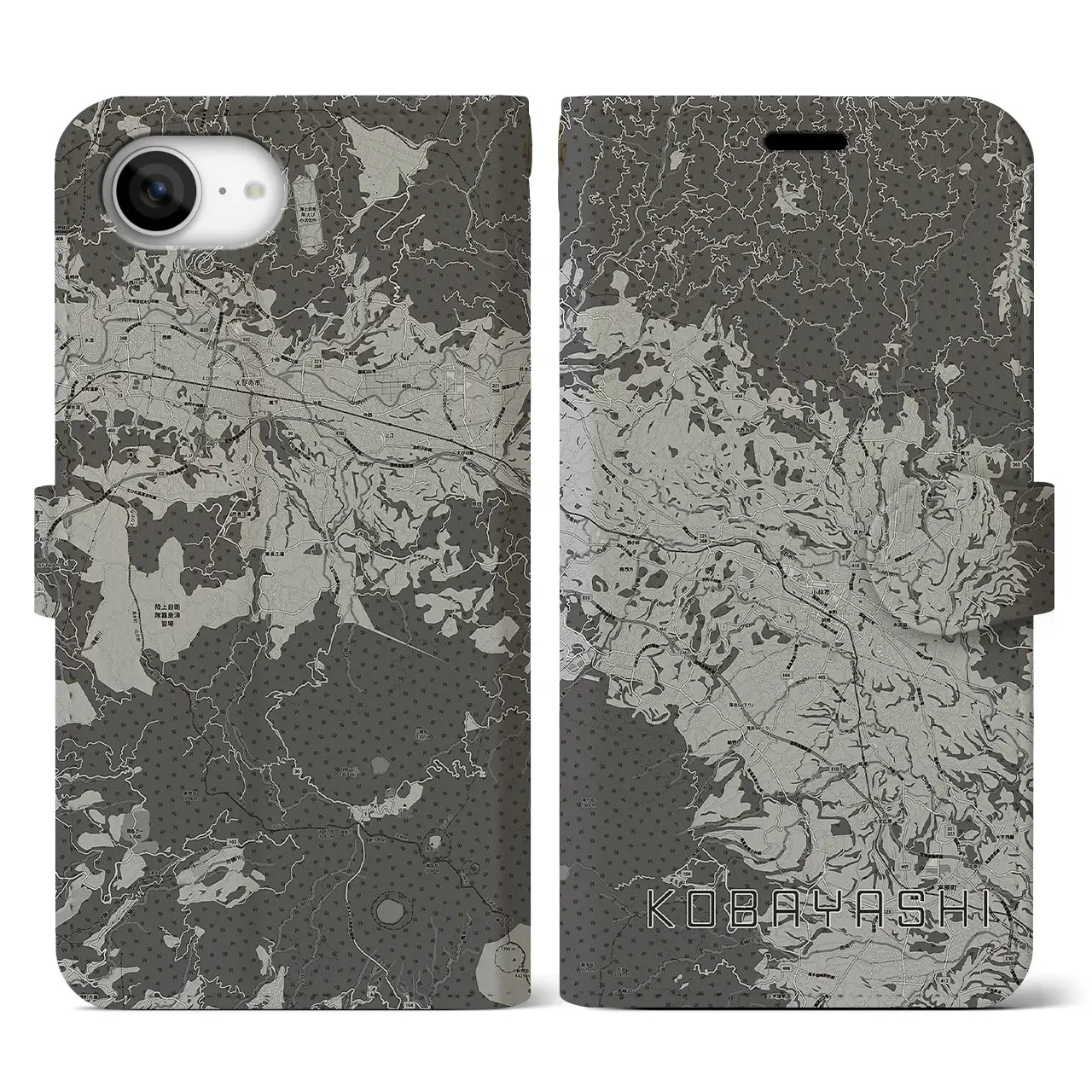 【小林(宮崎県)】地図柄iPhoneケース(手帳タイプ)