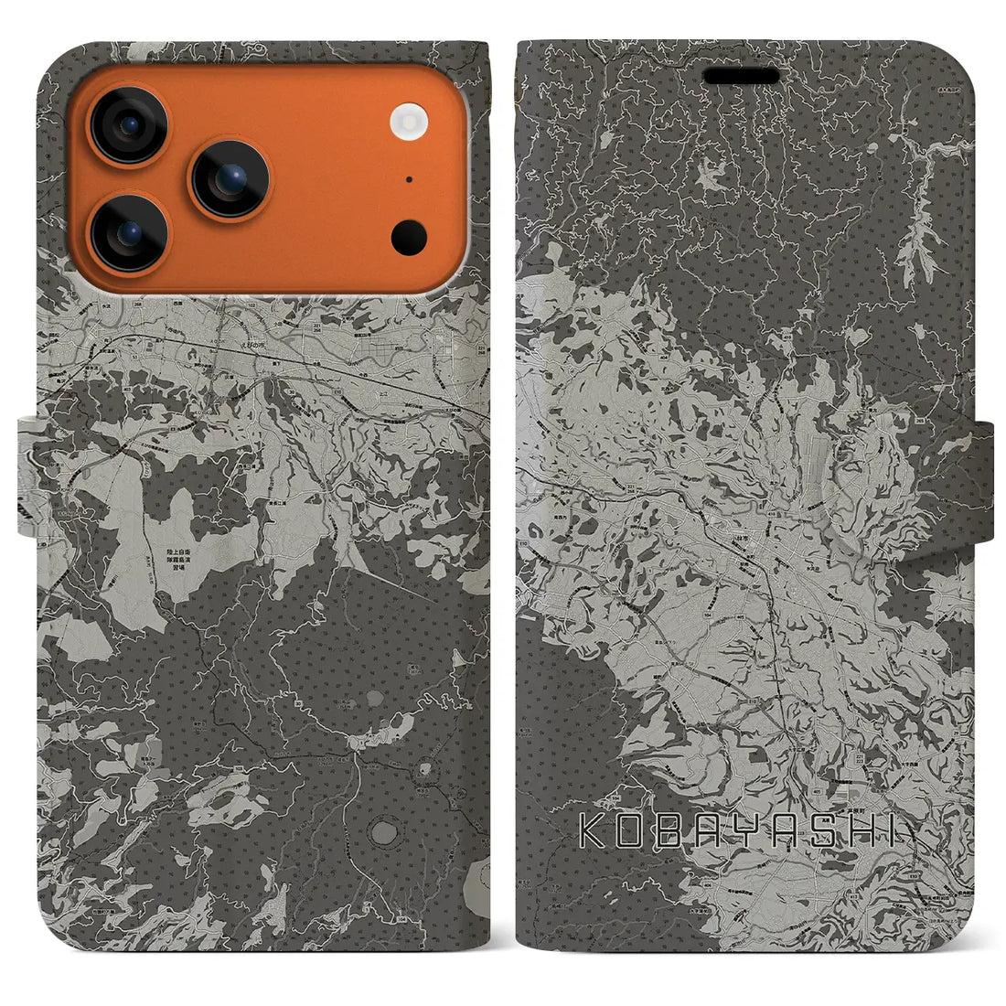 【小林(宮崎県)】地図柄iPhoneケース(手帳タイプ)