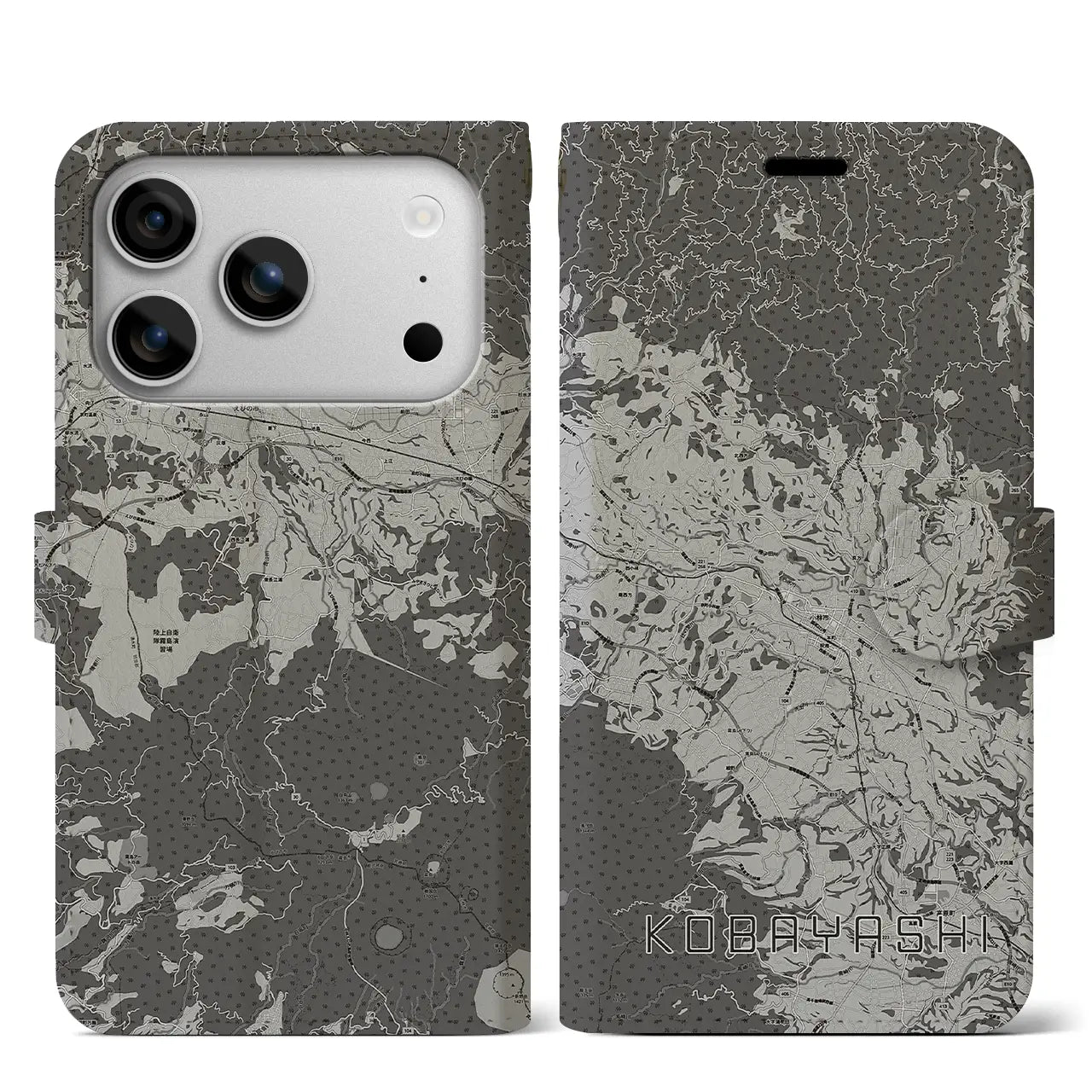 【小林(宮崎県)】地図柄iPhoneケース(手帳タイプ)