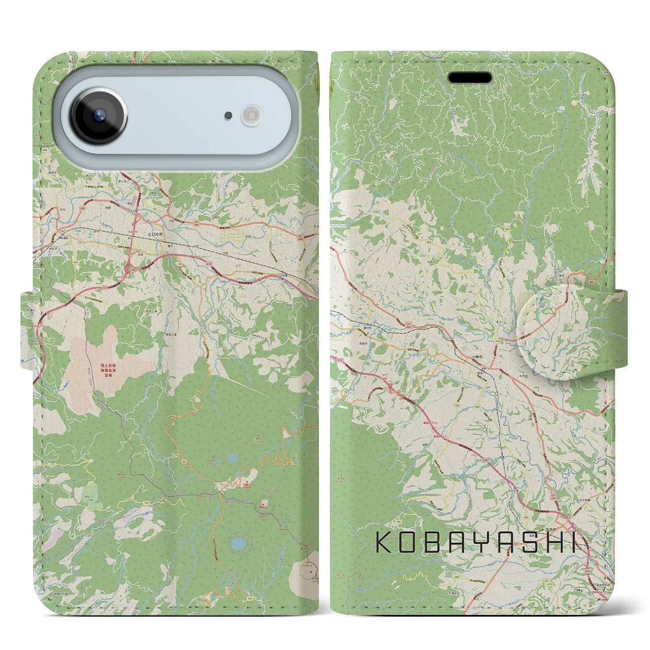 【小林(宮崎県)】地図柄iPhoneケース(手帳タイプ)