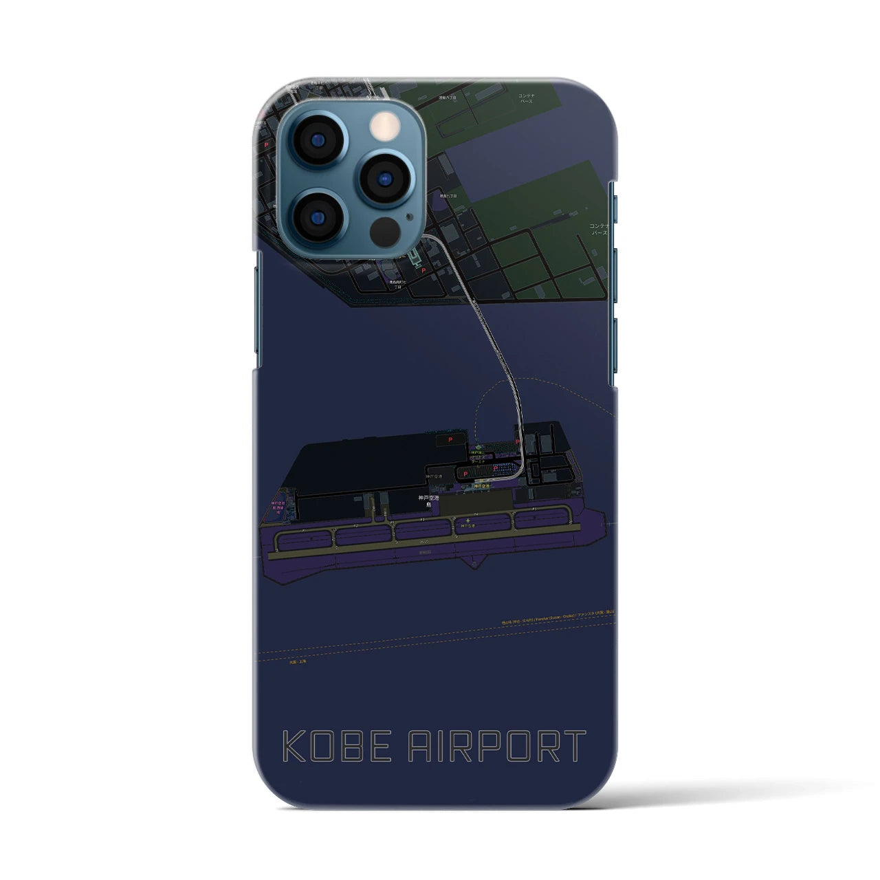 【神戸空港(兵庫県)】地図柄iPhoneケース(バックカバータイプ)