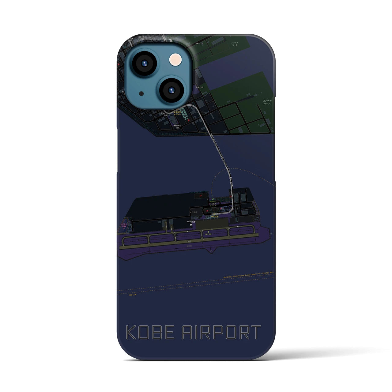 【神戸空港(兵庫県)】地図柄iPhoneケース(バックカバータイプ)