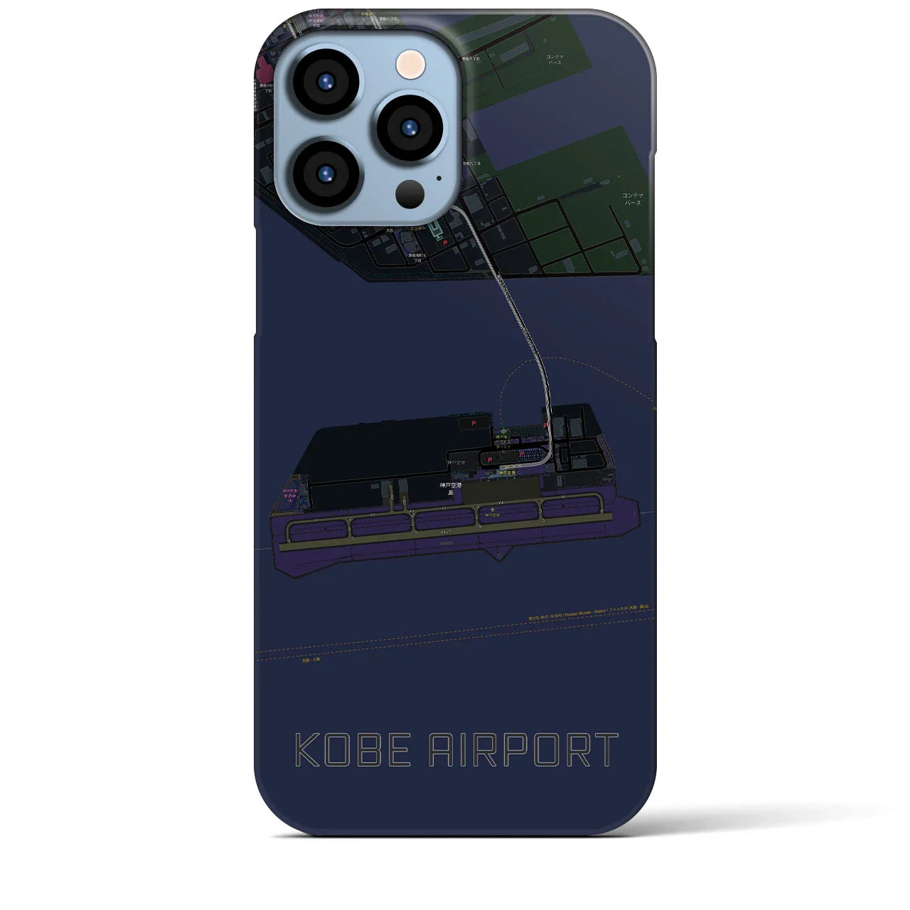 【神戸空港(兵庫県)】地図柄iPhoneケース(バックカバータイプ)