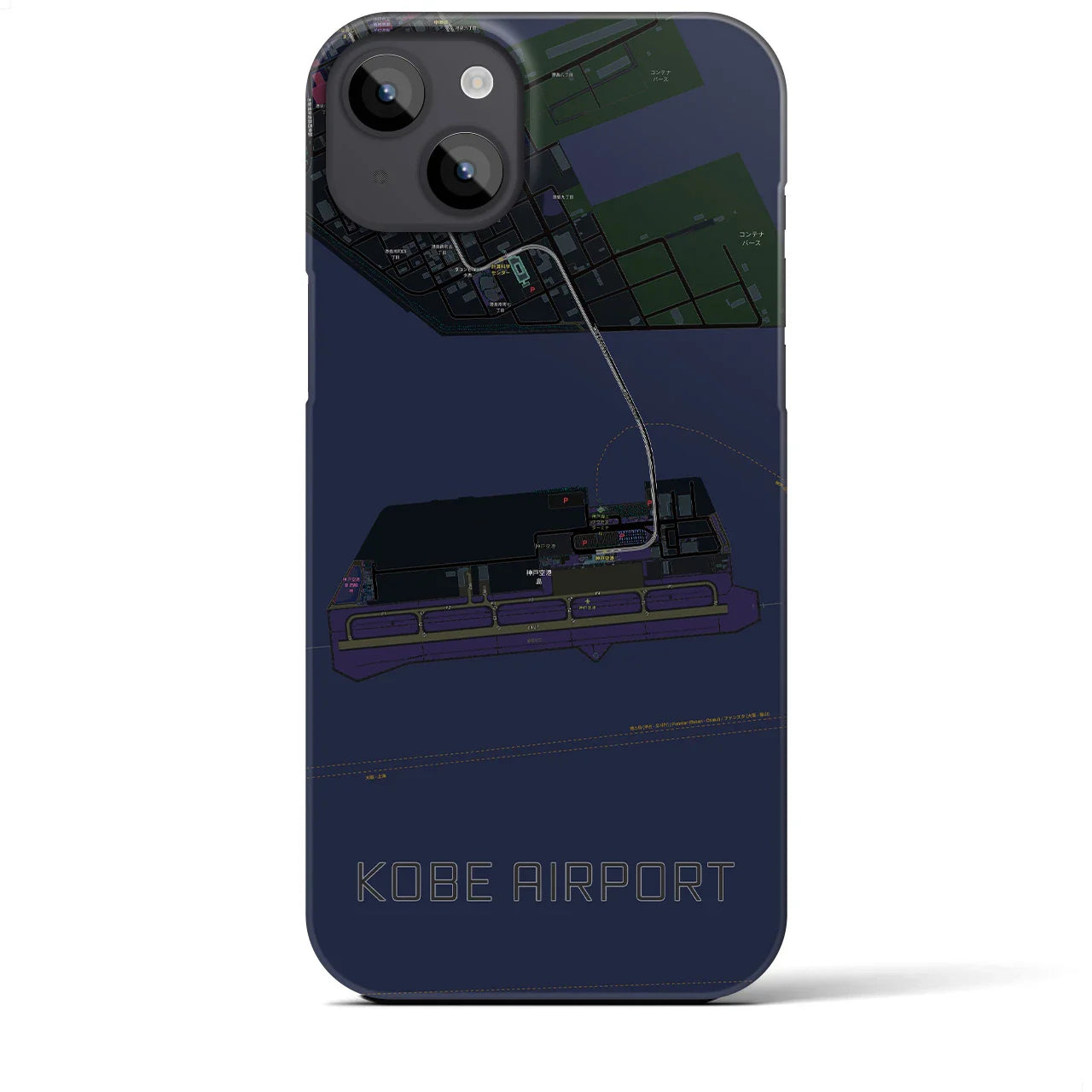 【神戸空港(兵庫県)】地図柄iPhoneケース(バックカバータイプ)