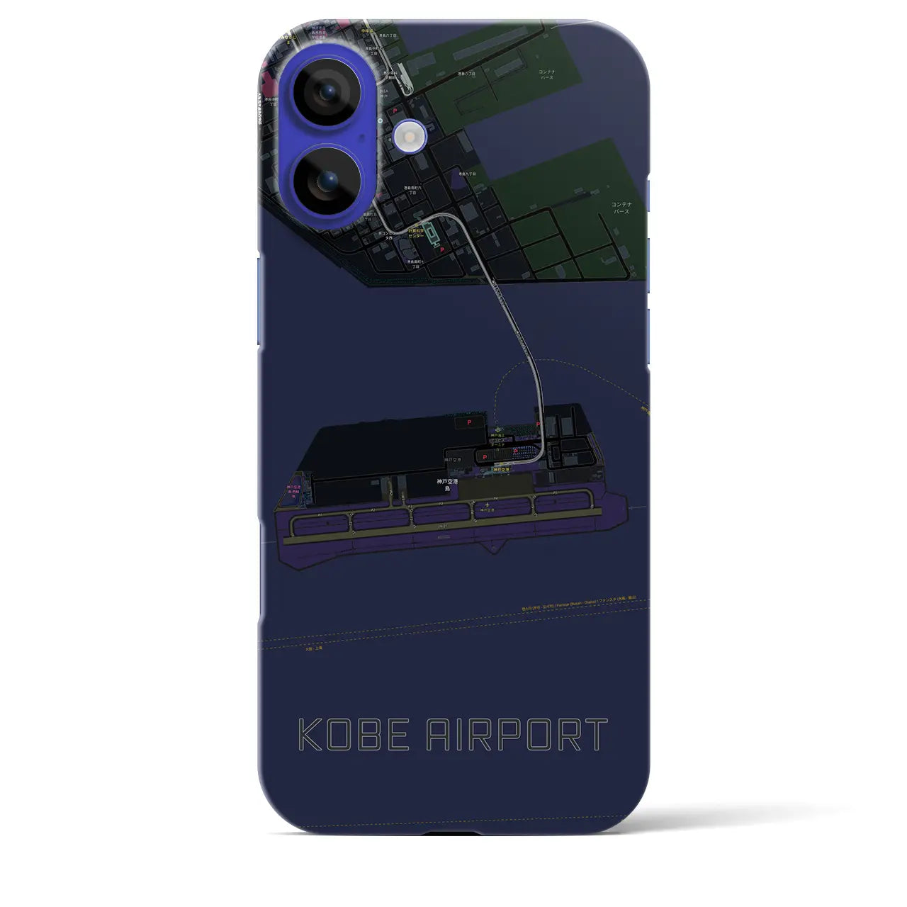 【神戸空港(兵庫県)】地図柄iPhoneケース(バックカバータイプ)