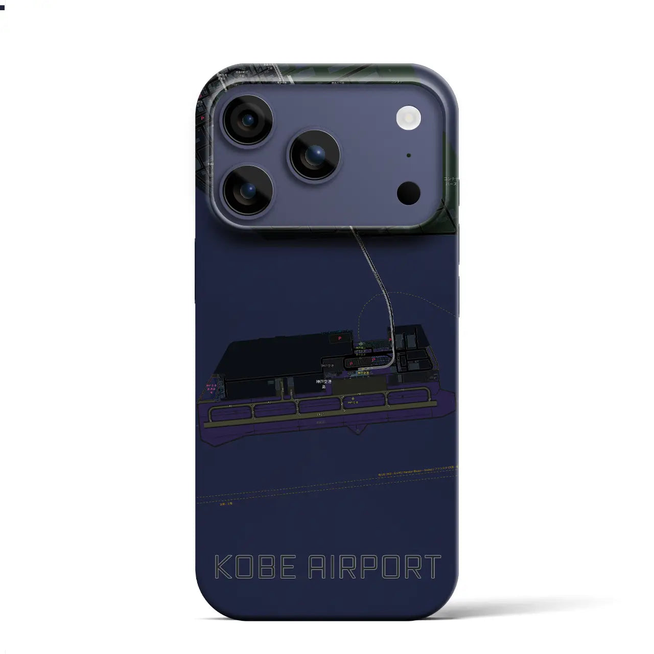 【神戸空港(兵庫県)】地図柄iPhoneケース(バックカバータイプ)
