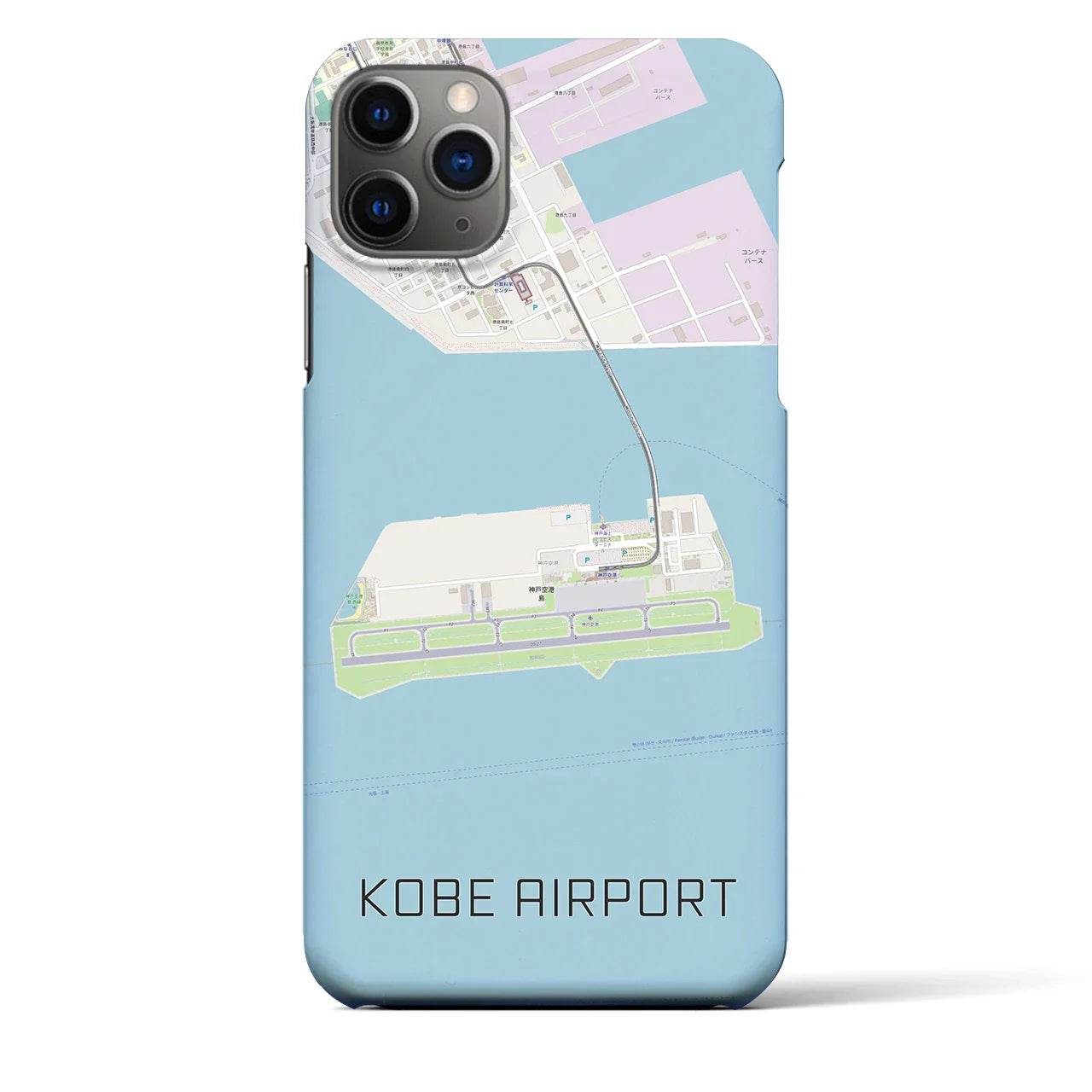【神戸空港(兵庫県)】地図柄iPhoneケース(バックカバータイプ)
