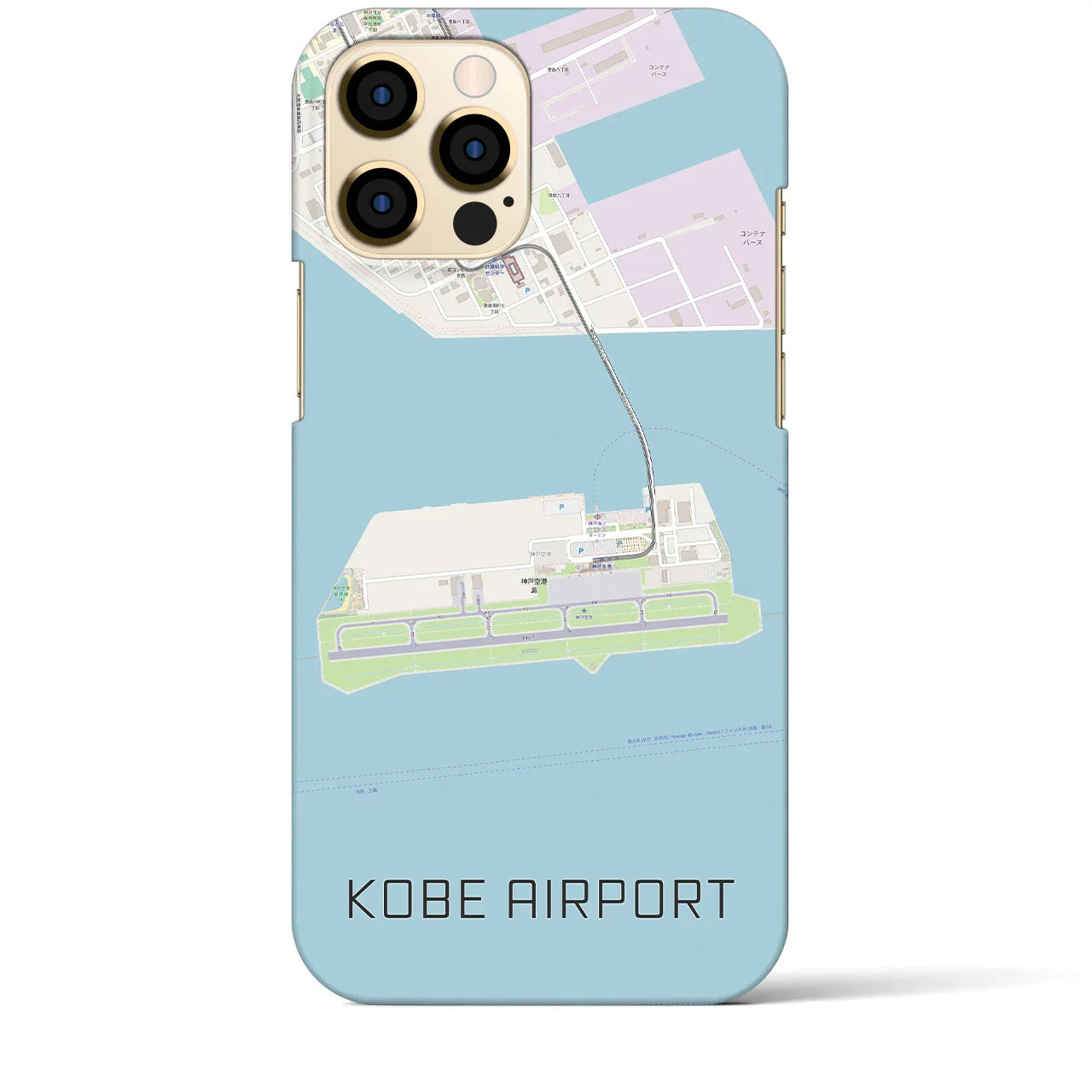 【神戸空港(兵庫県)】地図柄iPhoneケース(バックカバータイプ)