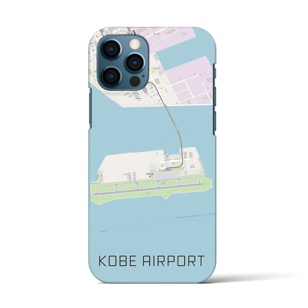 【神戸空港(兵庫県)】地図柄iPhoneケース(バックカバータイプ)