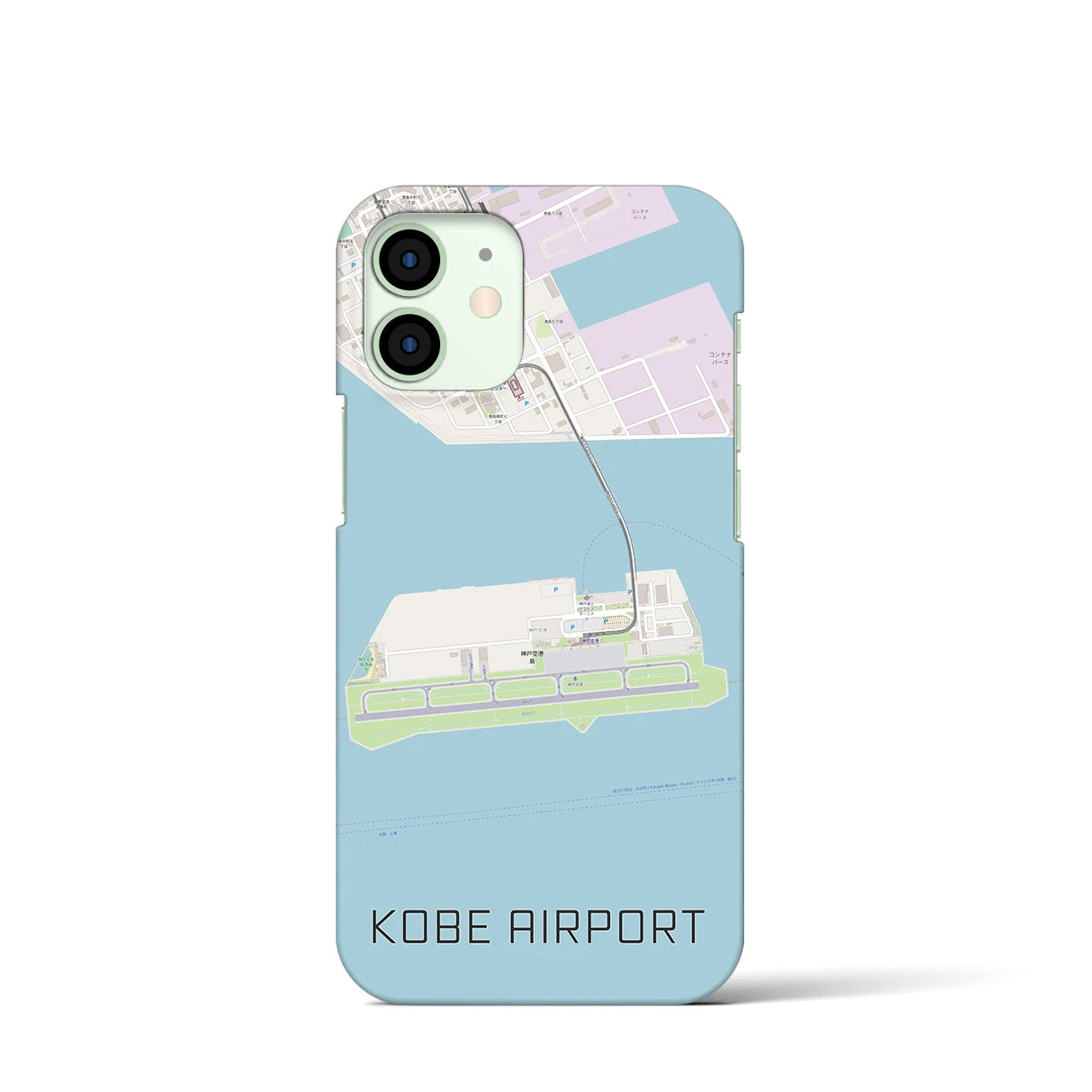 【神戸空港(兵庫県)】地図柄iPhoneケース(バックカバータイプ)