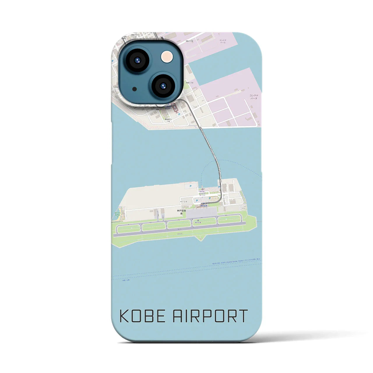 【神戸空港(兵庫県)】地図柄iPhoneケース(バックカバータイプ)