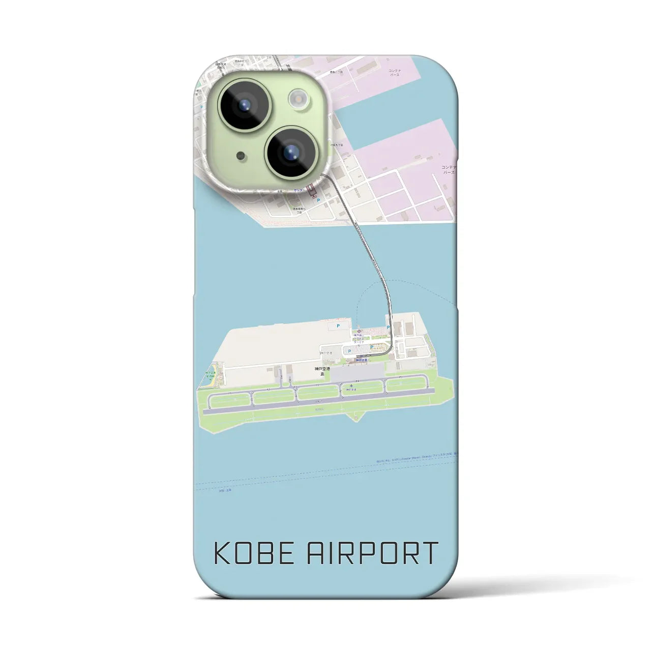 【神戸空港(兵庫県)】地図柄iPhoneケース(バックカバータイプ)