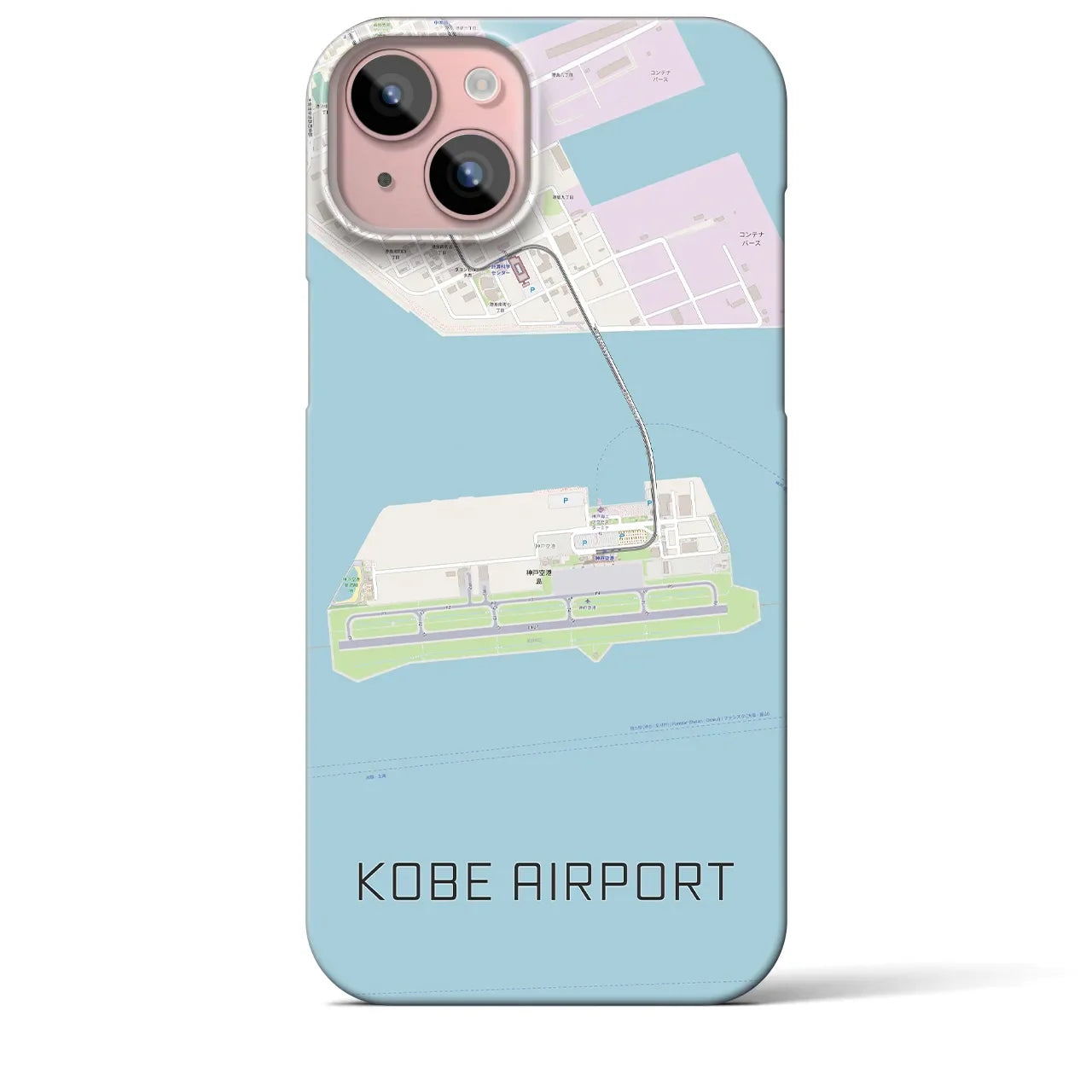 【神戸空港(兵庫県)】地図柄iPhoneケース(バックカバータイプ)