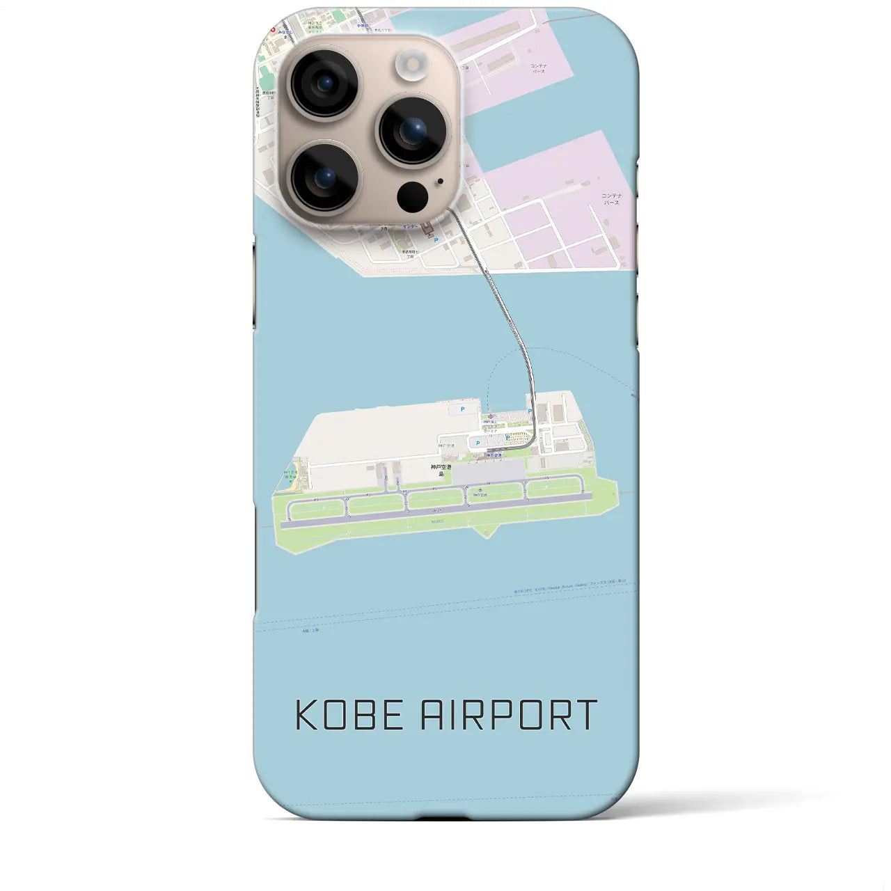 【神戸空港(兵庫県)】地図柄iPhoneケース(バックカバータイプ)
