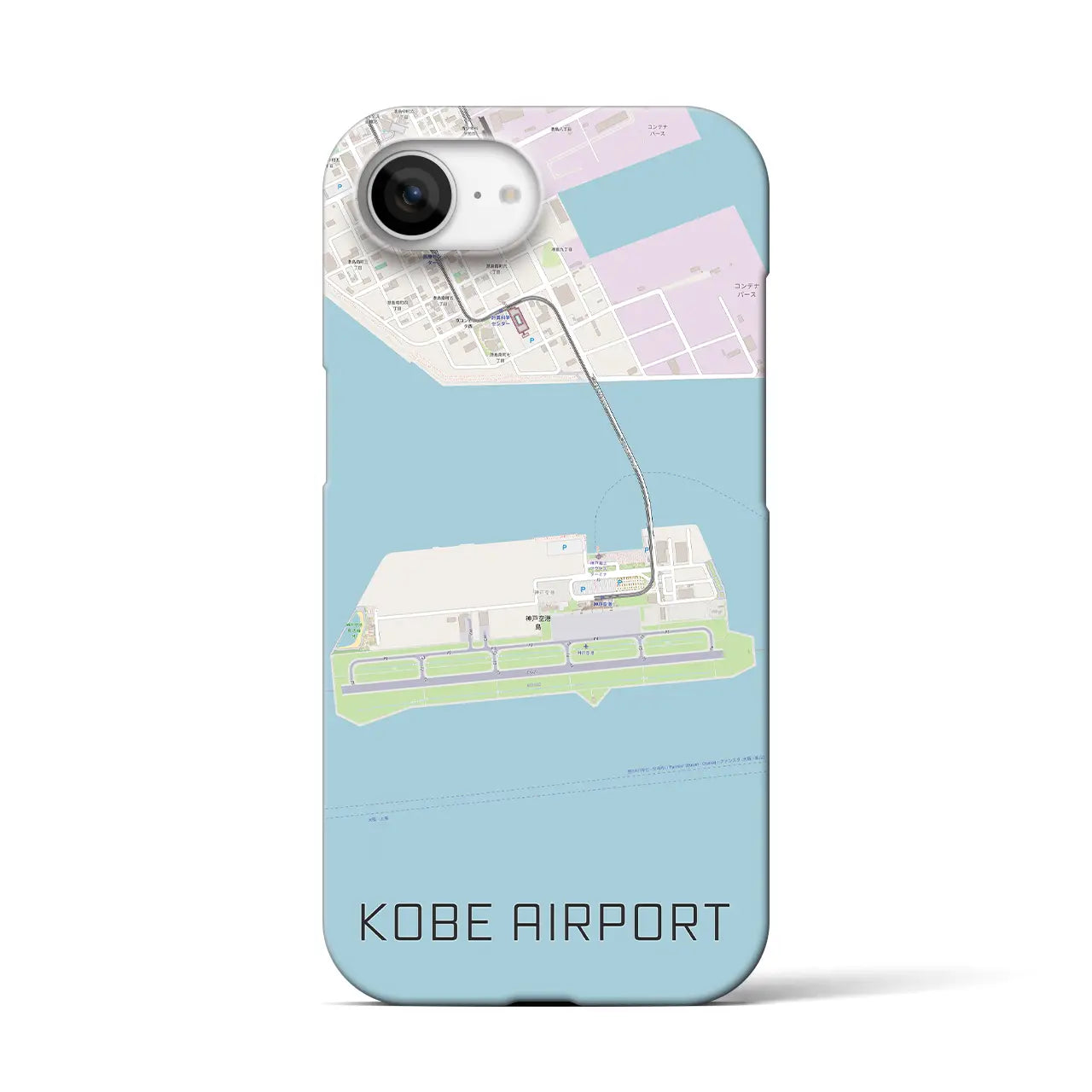 【神戸空港(兵庫県)】地図柄iPhoneケース(バックカバータイプ)