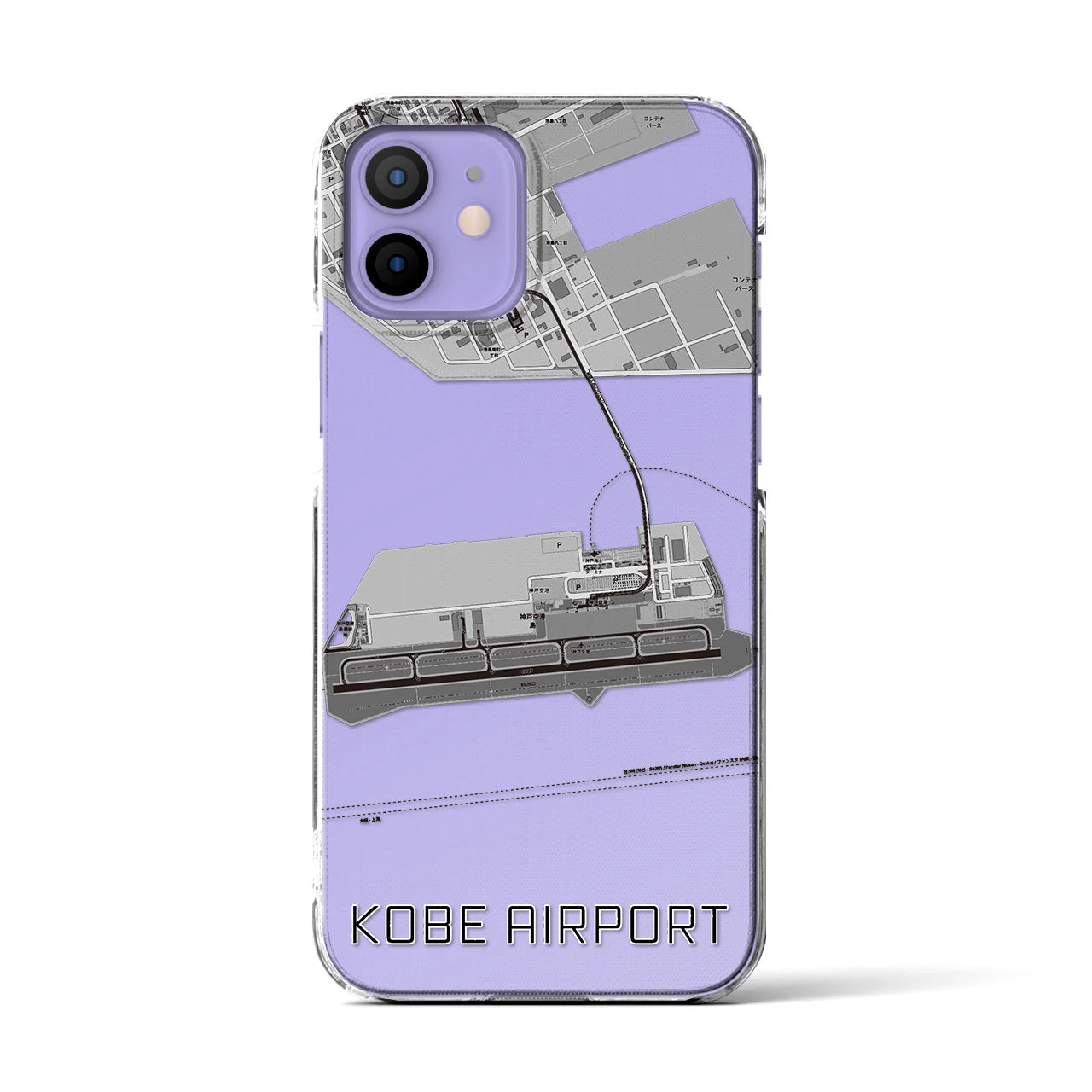 【神戸空港(兵庫県)】地図柄iPhoneケース(クリアタイプ)