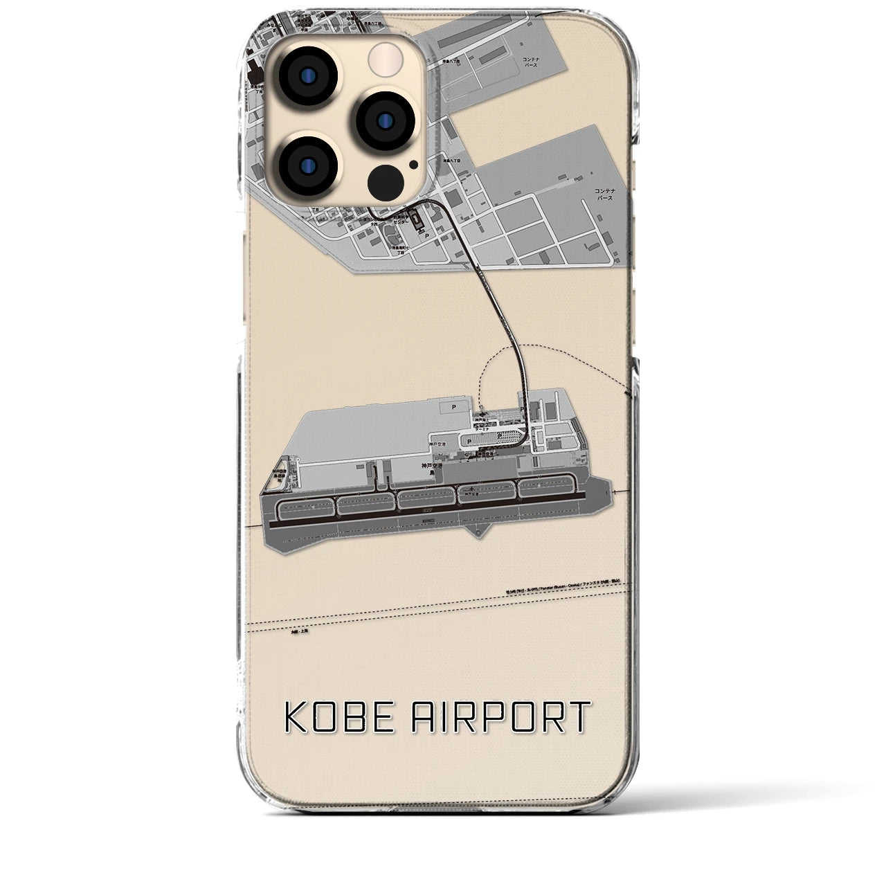 【神戸空港(兵庫県)】地図柄iPhoneケース(クリアタイプ)