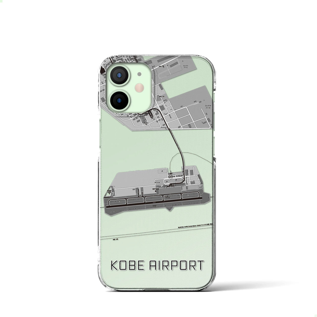 【神戸空港(兵庫県)】地図柄iPhoneケース(クリアタイプ)