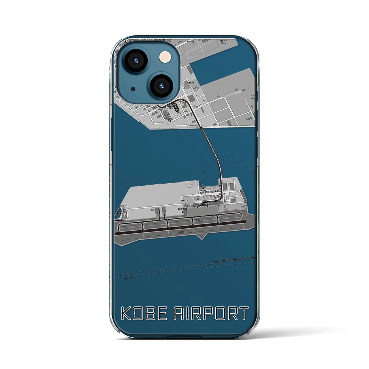 【神戸空港(兵庫県)】地図柄iPhoneケース(クリアタイプ)