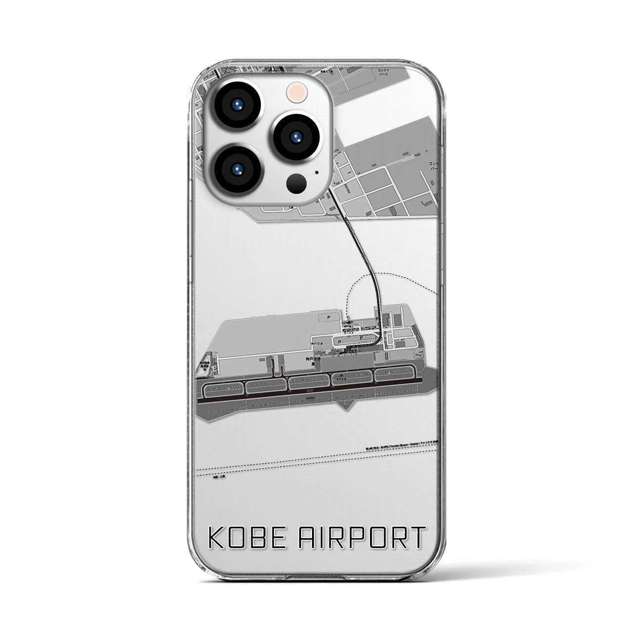 【神戸空港(兵庫県)】地図柄iPhoneケース(クリアタイプ)