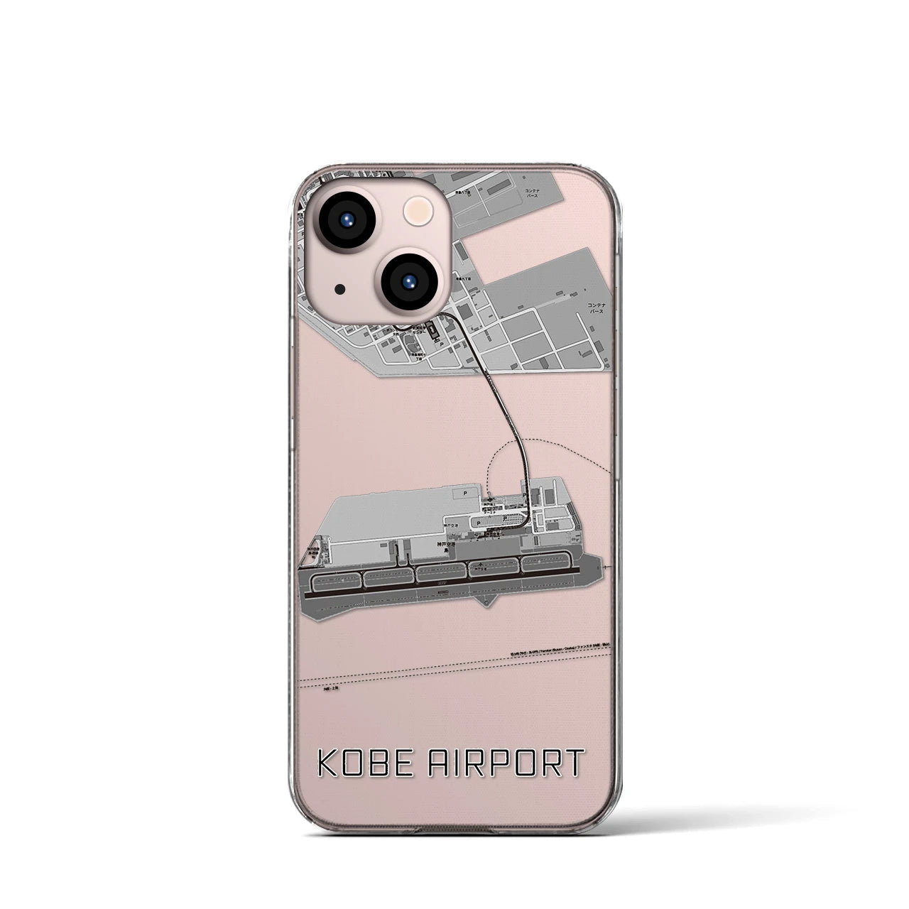 【神戸空港(兵庫県)】地図柄iPhoneケース(クリアタイプ)