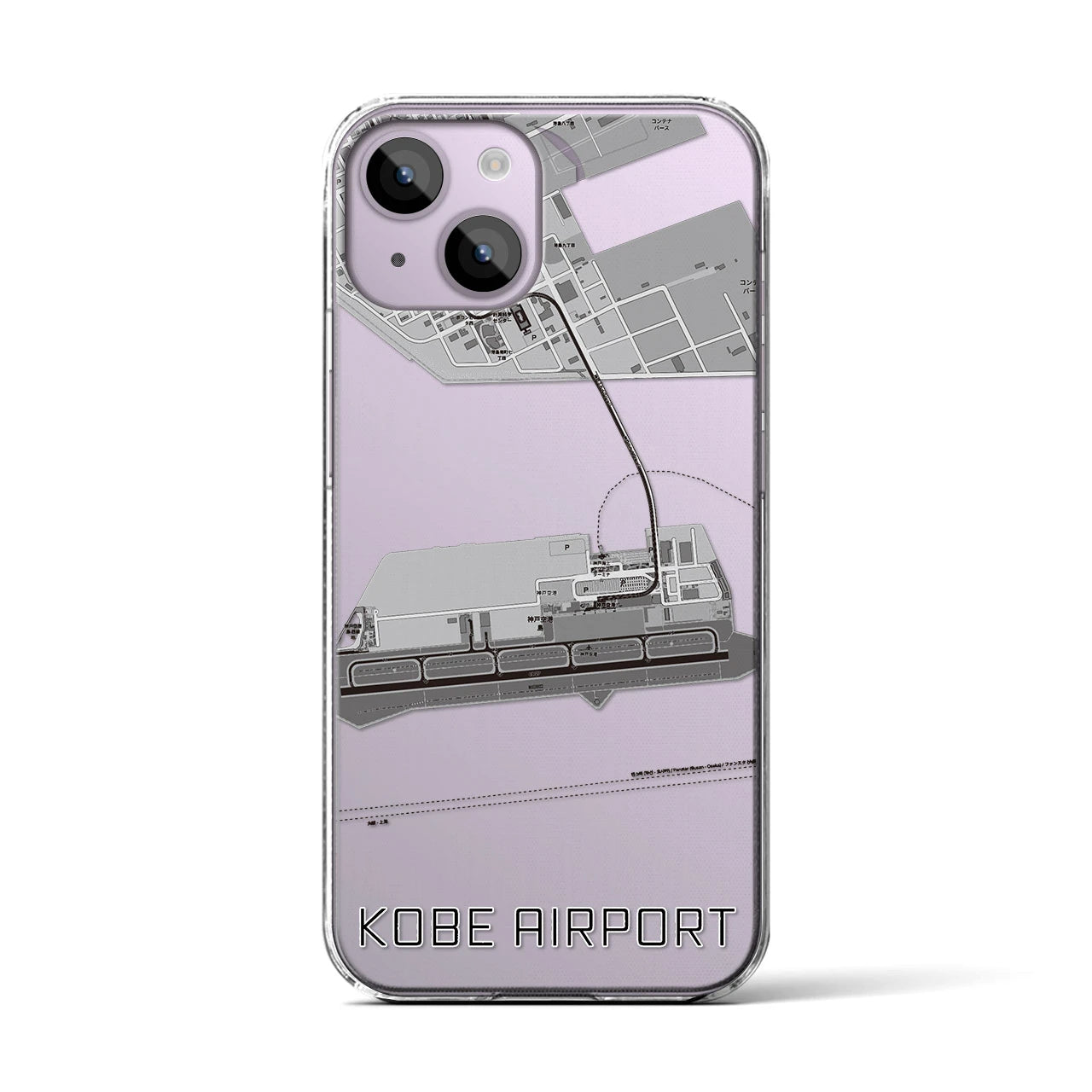 【神戸空港(兵庫県)】地図柄iPhoneケース(クリアタイプ)