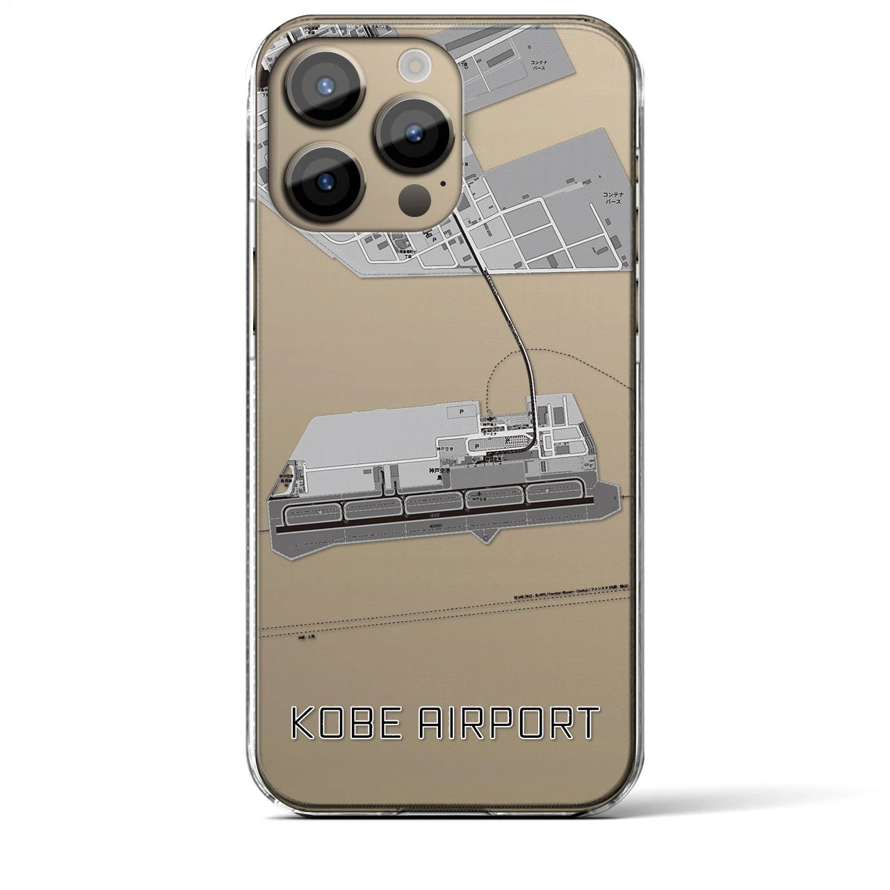 【神戸空港(兵庫県)】地図柄iPhoneケース(クリアタイプ)