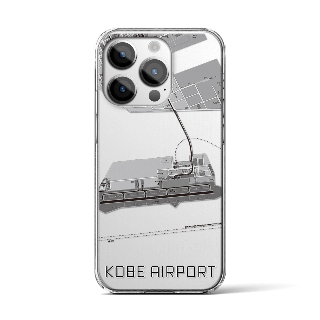 【神戸空港(兵庫県)】地図柄iPhoneケース(クリアタイプ)