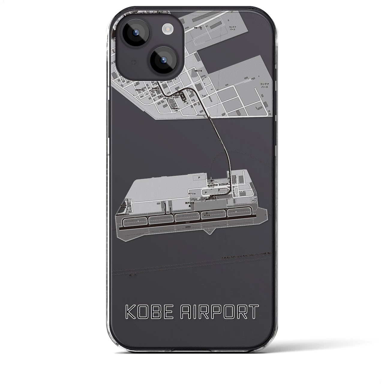 【神戸空港(兵庫県)】地図柄iPhoneケース(クリアタイプ)