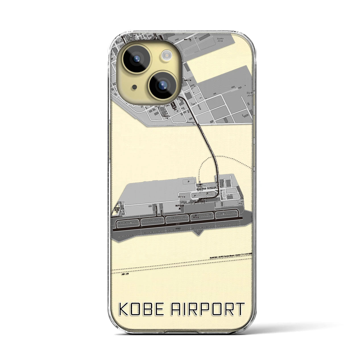 【神戸空港(兵庫県)】地図柄iPhoneケース(クリアタイプ)