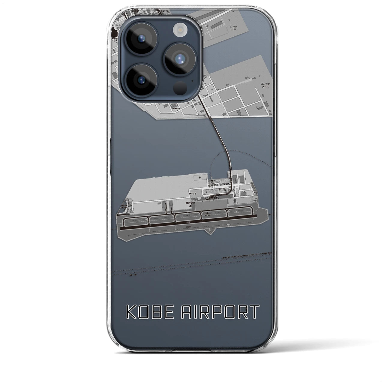 【神戸空港(兵庫県)】地図柄iPhoneケース(クリアタイプ)
