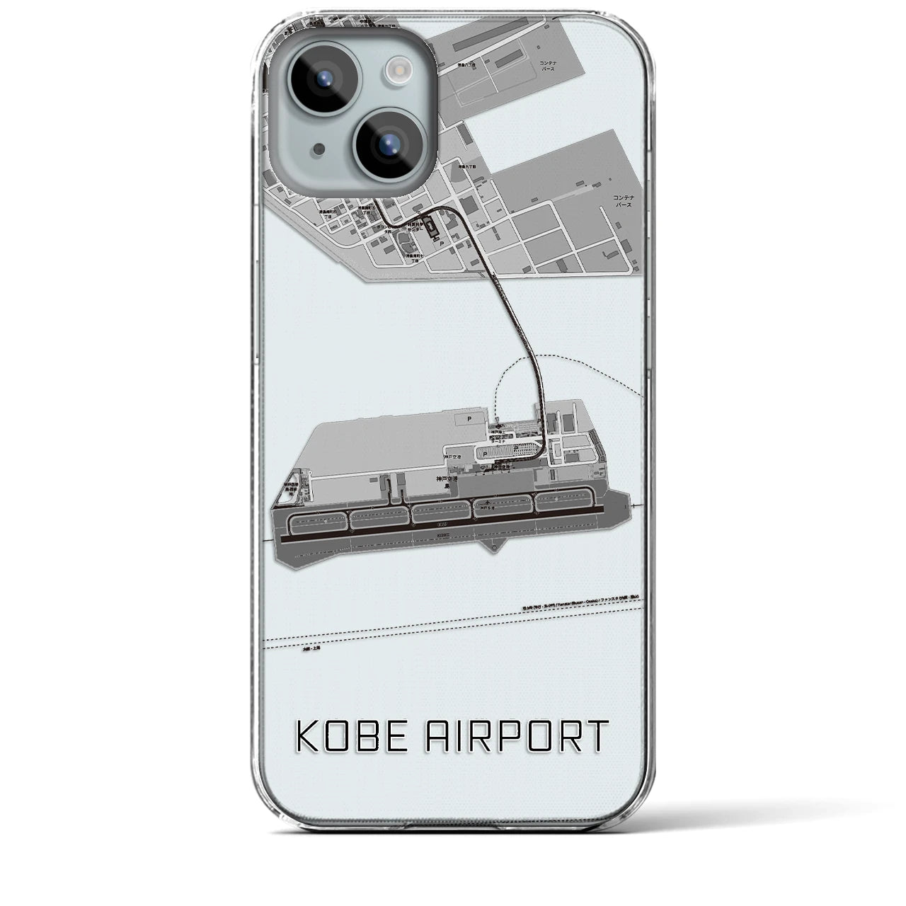 【神戸空港(兵庫県)】地図柄iPhoneケース(クリアタイプ)