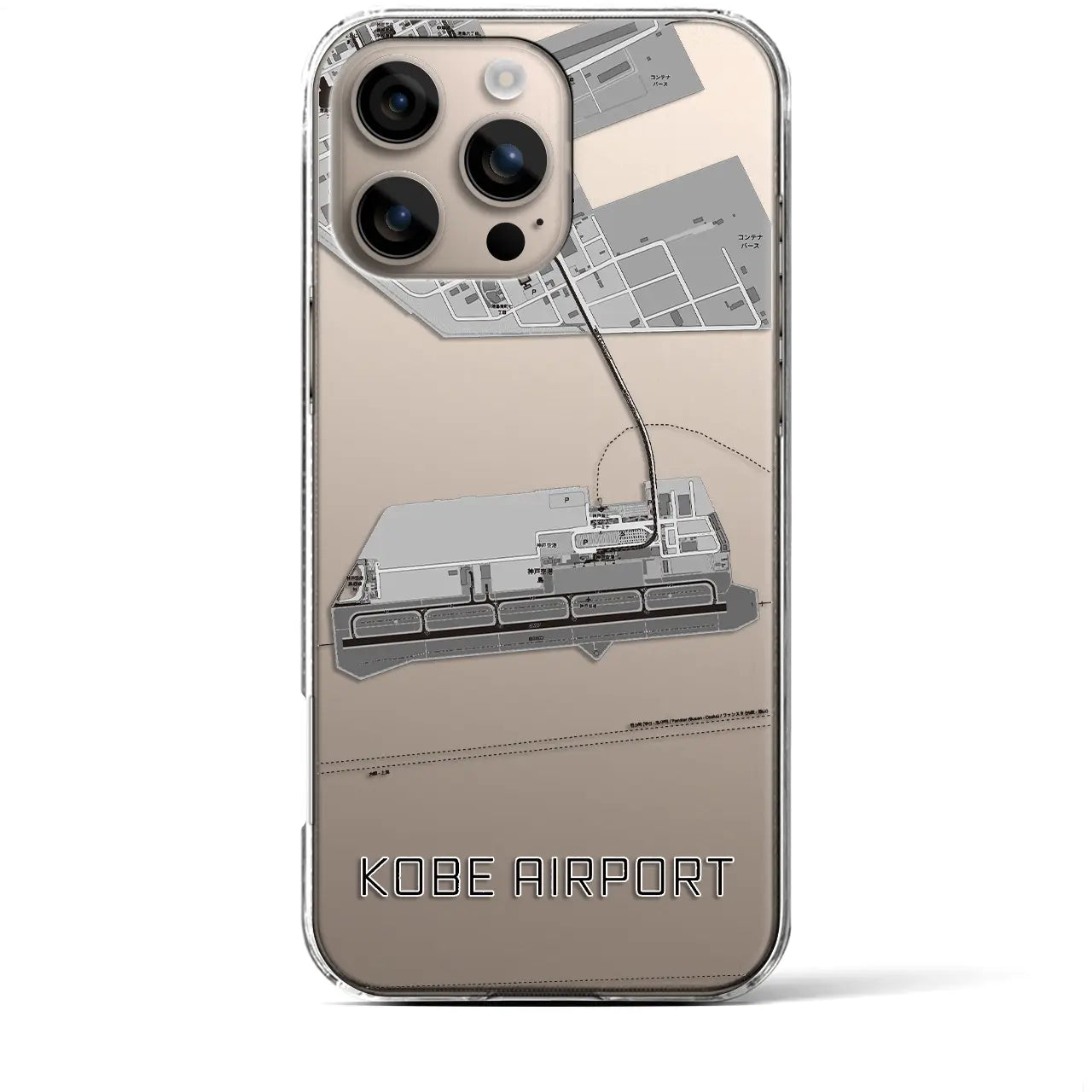 【神戸空港(兵庫県)】地図柄iPhoneケース(クリアタイプ)