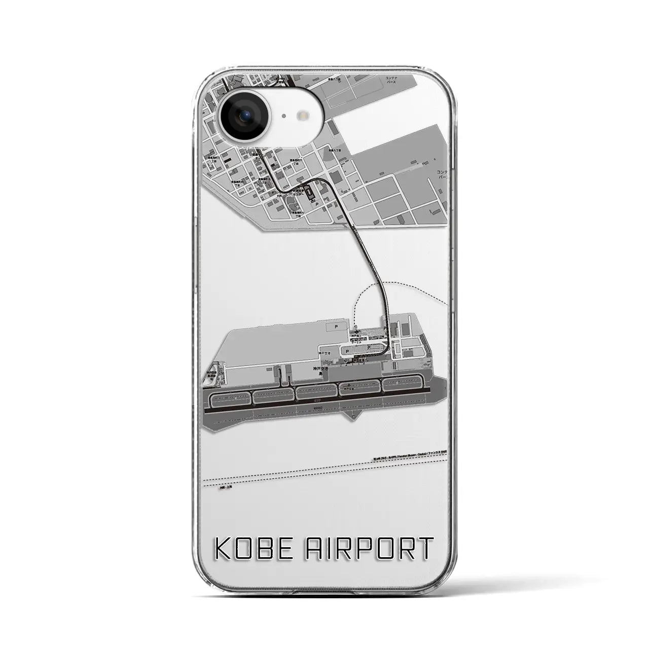 【神戸空港(兵庫県)】地図柄iPhoneケース(クリアタイプ)