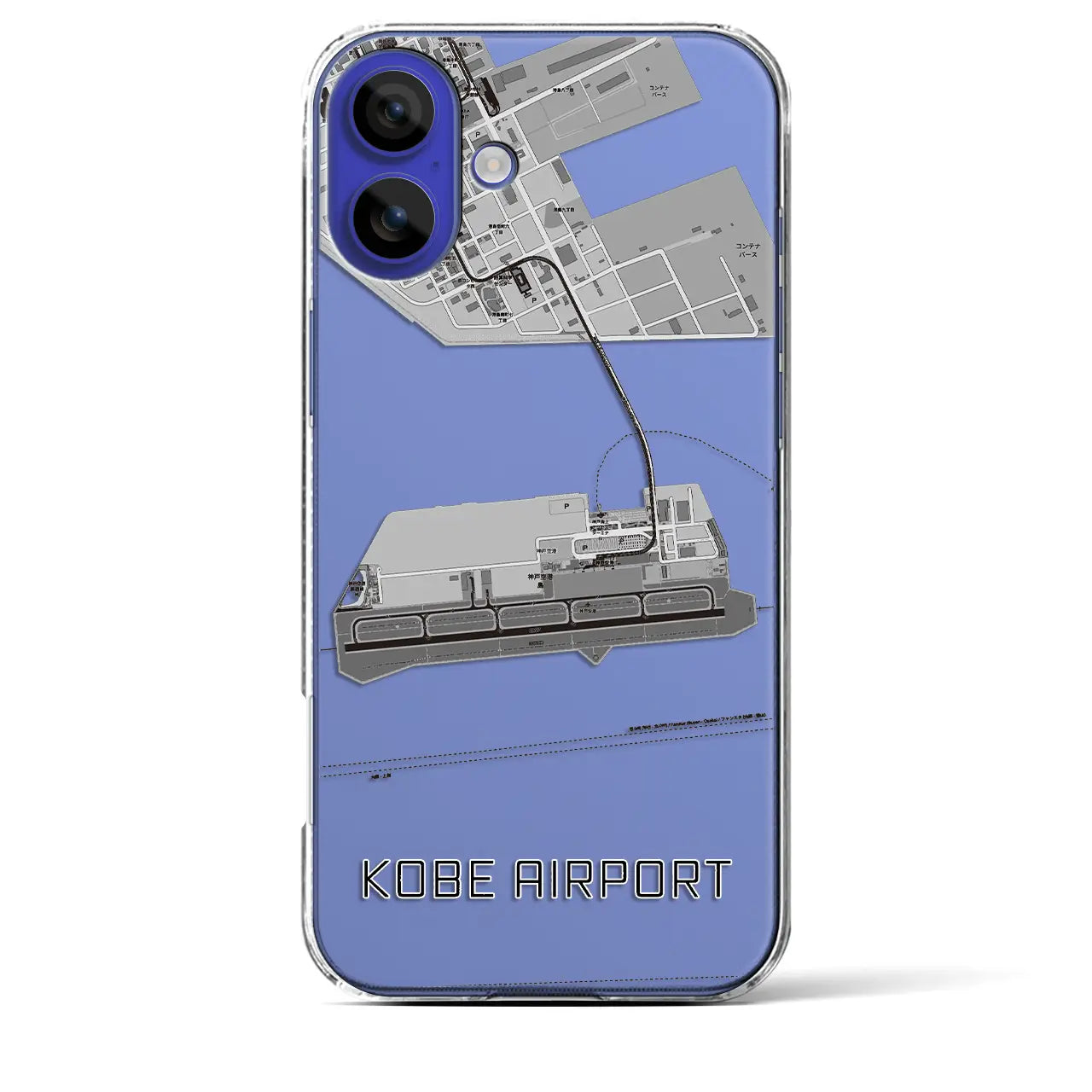 【神戸空港(兵庫県)】地図柄iPhoneケース(クリアタイプ)