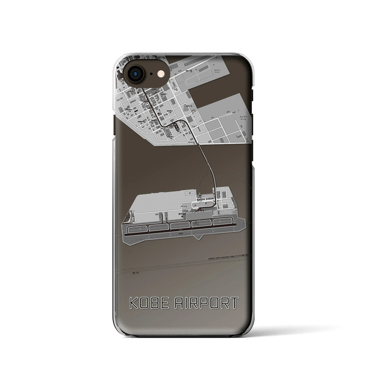【神戸空港(兵庫県)】地図柄iPhoneケース(クリアタイプ)