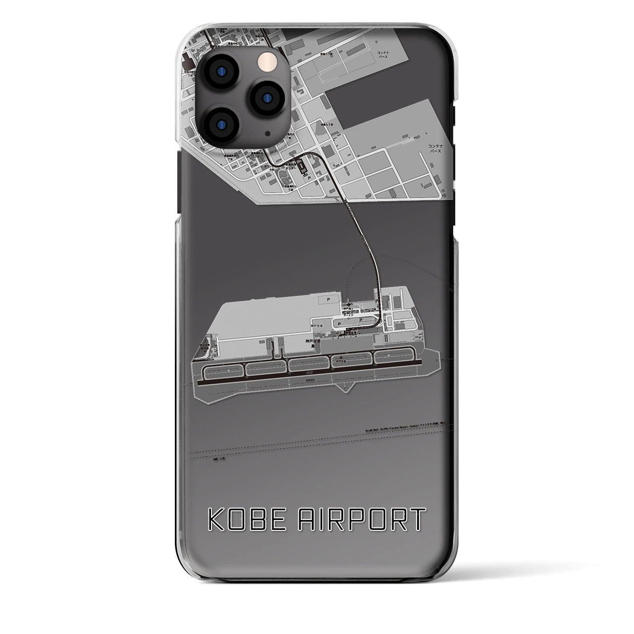 【神戸空港(兵庫県)】地図柄iPhoneケース(クリアタイプ)