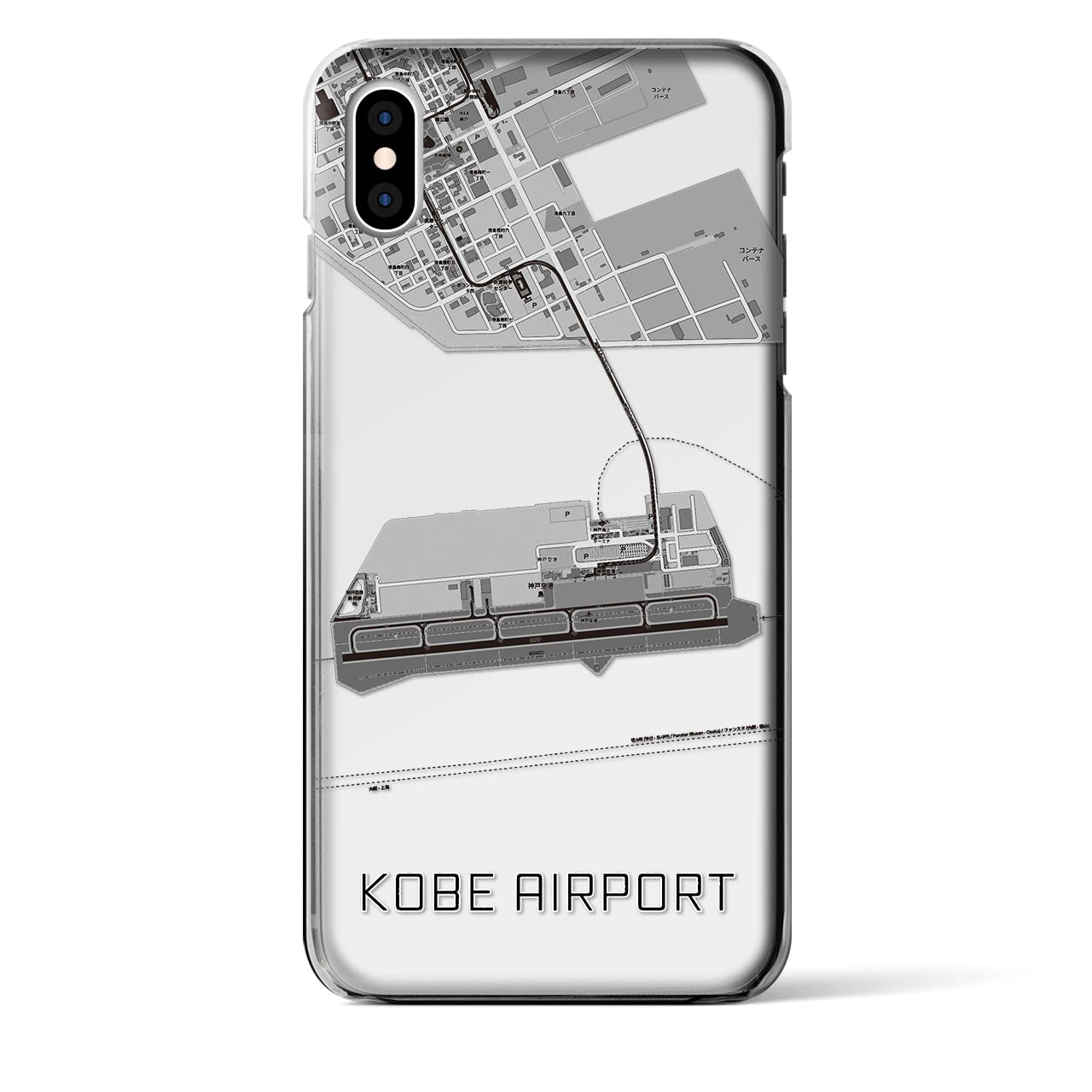 【神戸空港(兵庫県)】地図柄iPhoneケース(クリアタイプ)