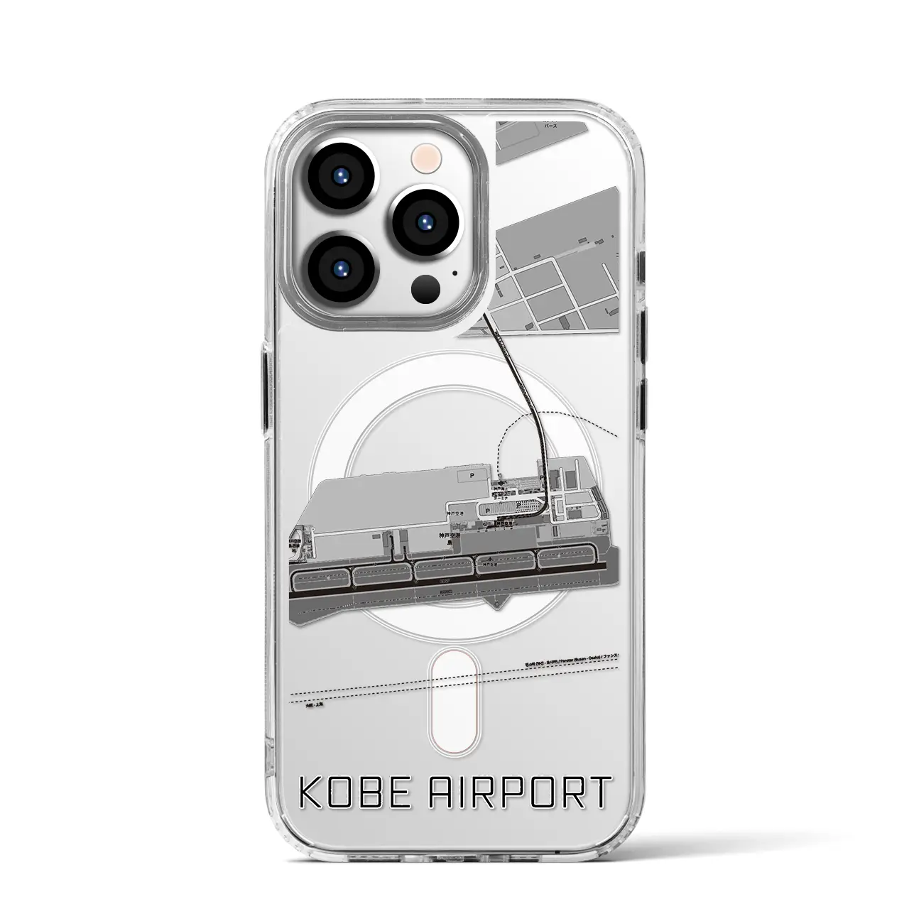 【神戸空港(兵庫県)】地図柄iPhoneケース(MagSafeタイプ)