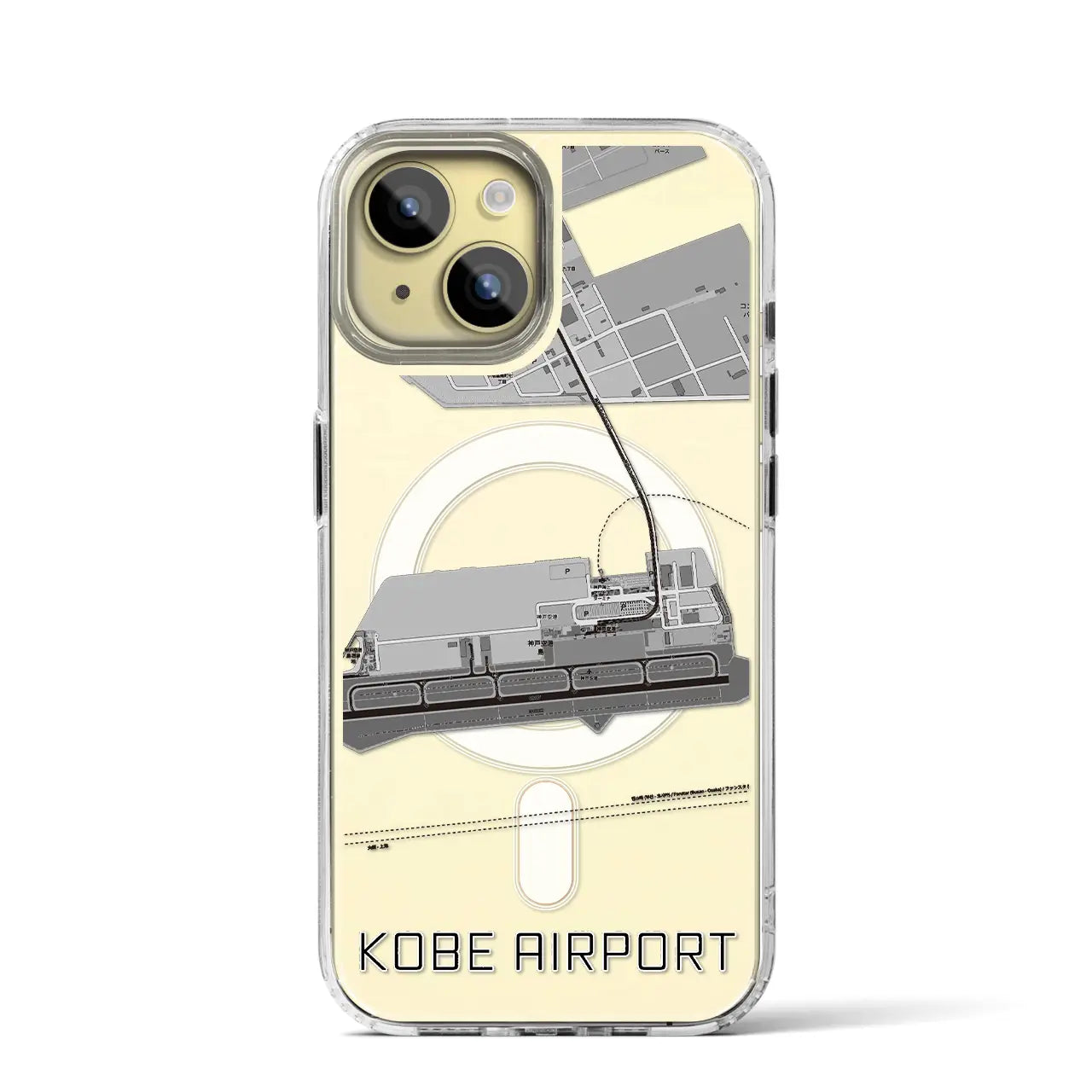 【神戸空港(兵庫県)】地図柄iPhoneケース(MagSafeタイプ)