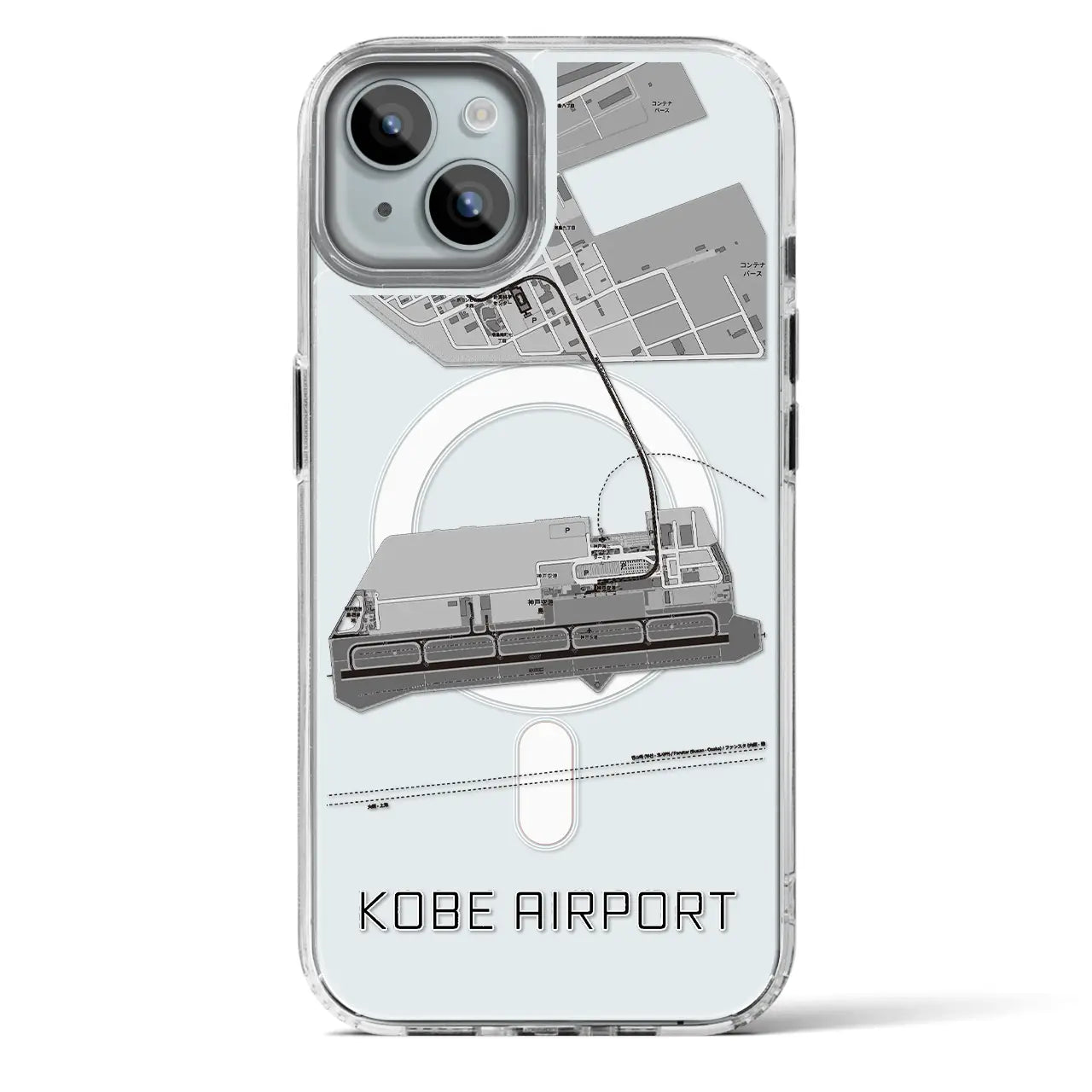 【神戸空港(兵庫県)】地図柄iPhoneケース(MagSafeタイプ)