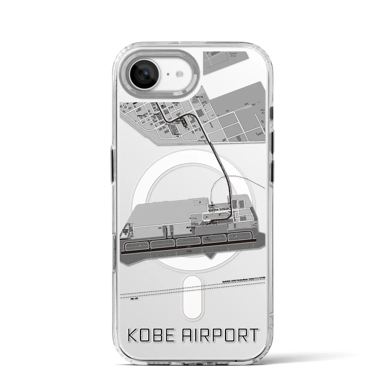 【神戸空港(兵庫県)】地図柄iPhoneケース(MagSafeタイプ)
