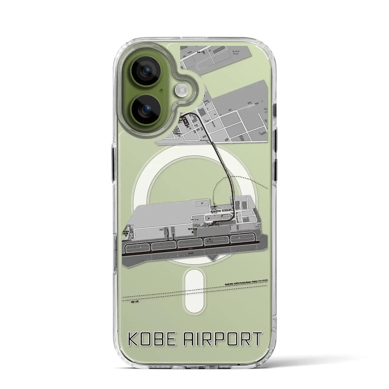 【神戸空港(兵庫県)】地図柄iPhoneケース(MagSafeタイプ)